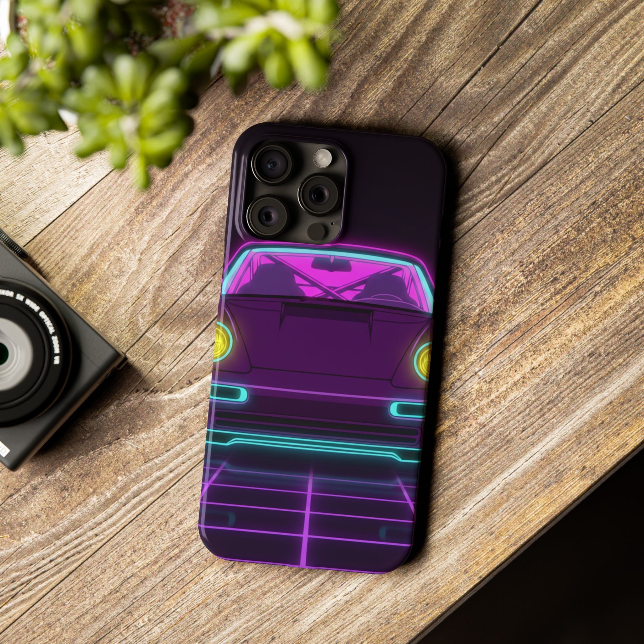 Porsche 964 Turbo Neon Synthwave Phone Case