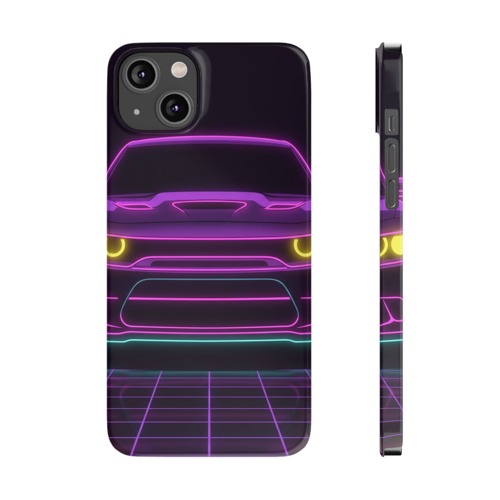 Dodge Challenger SRT Hellcat Neon Synthwave Phone Case