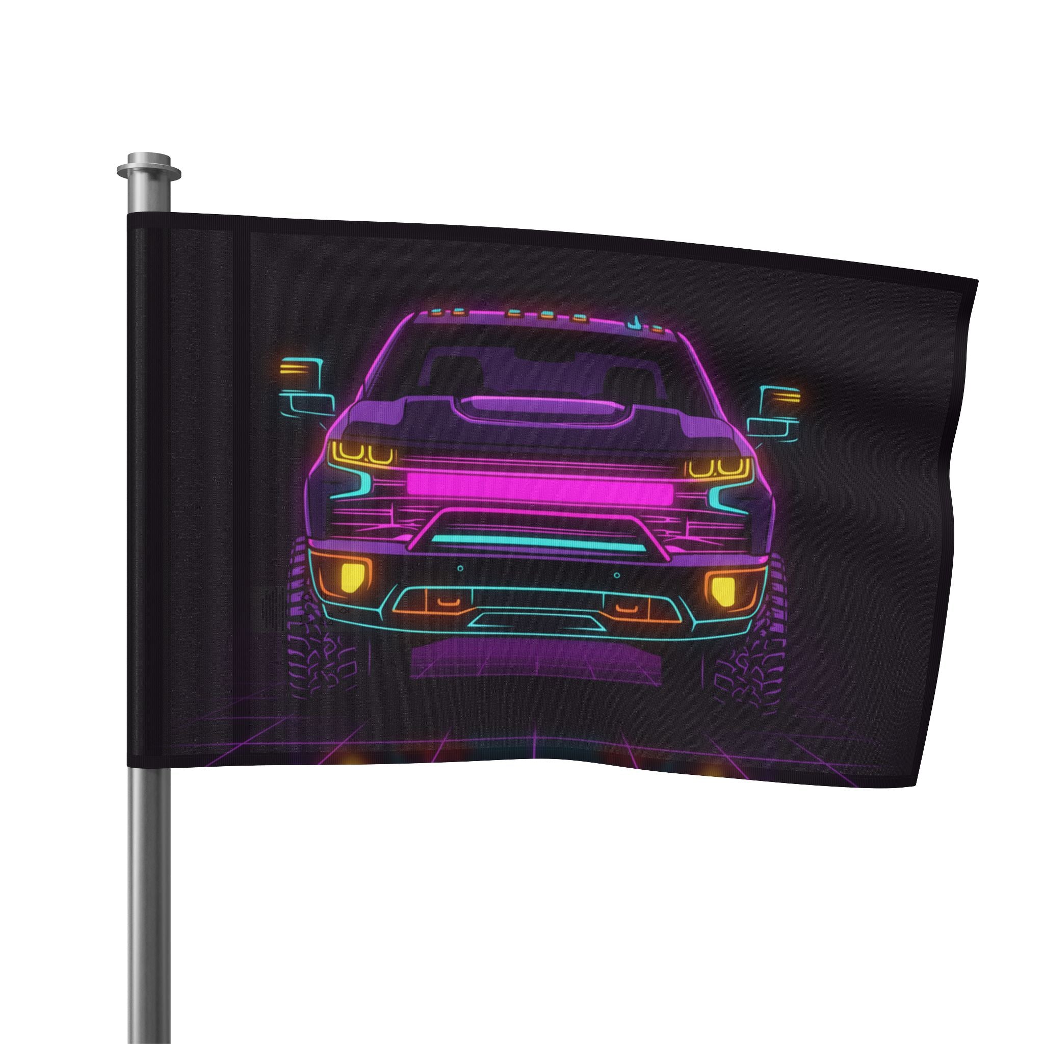 Chevy Silverado Trail Boss (2019+) Neon Synthwave Garage Flag