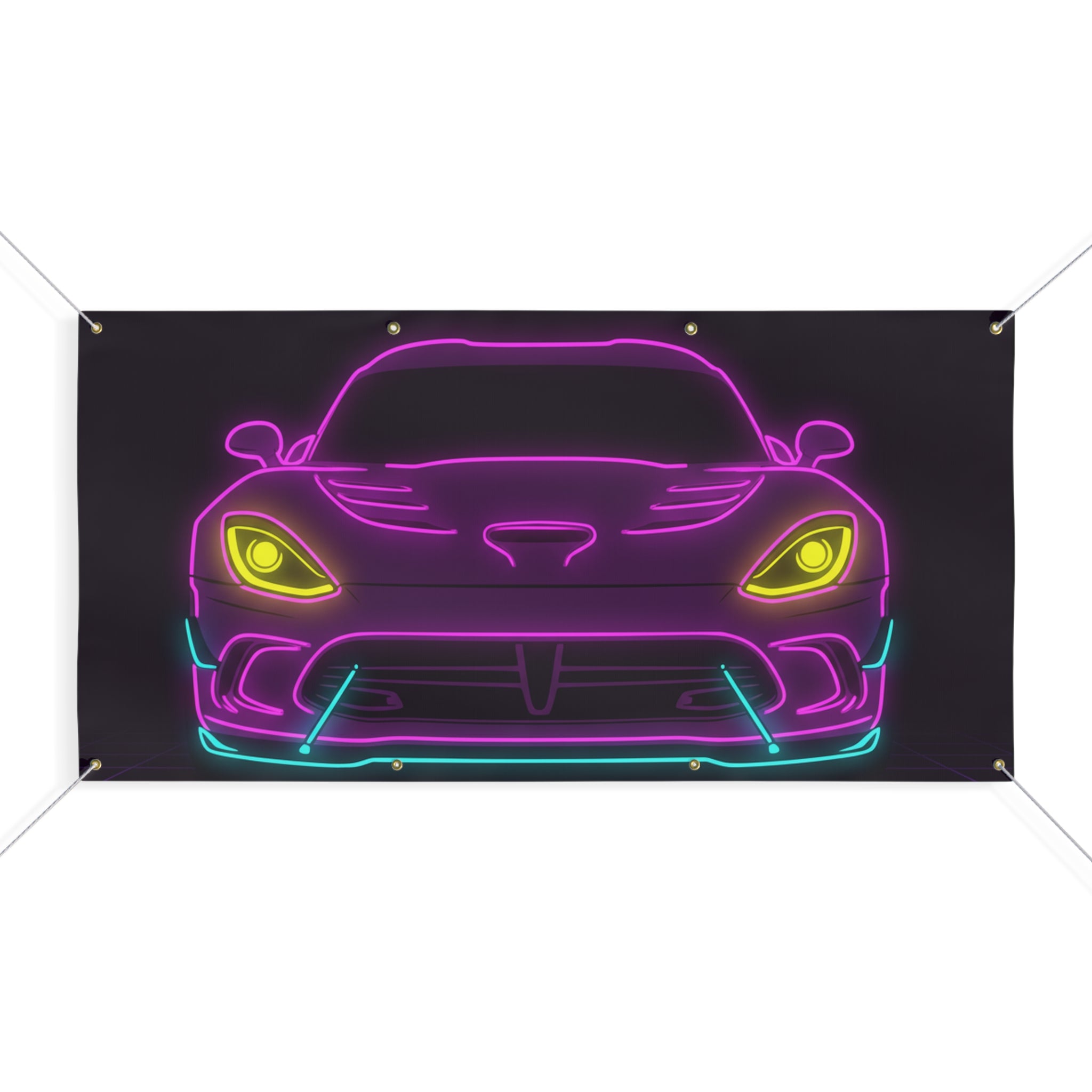 Dodge Viper (1992-17) Neon Synthwave Banner