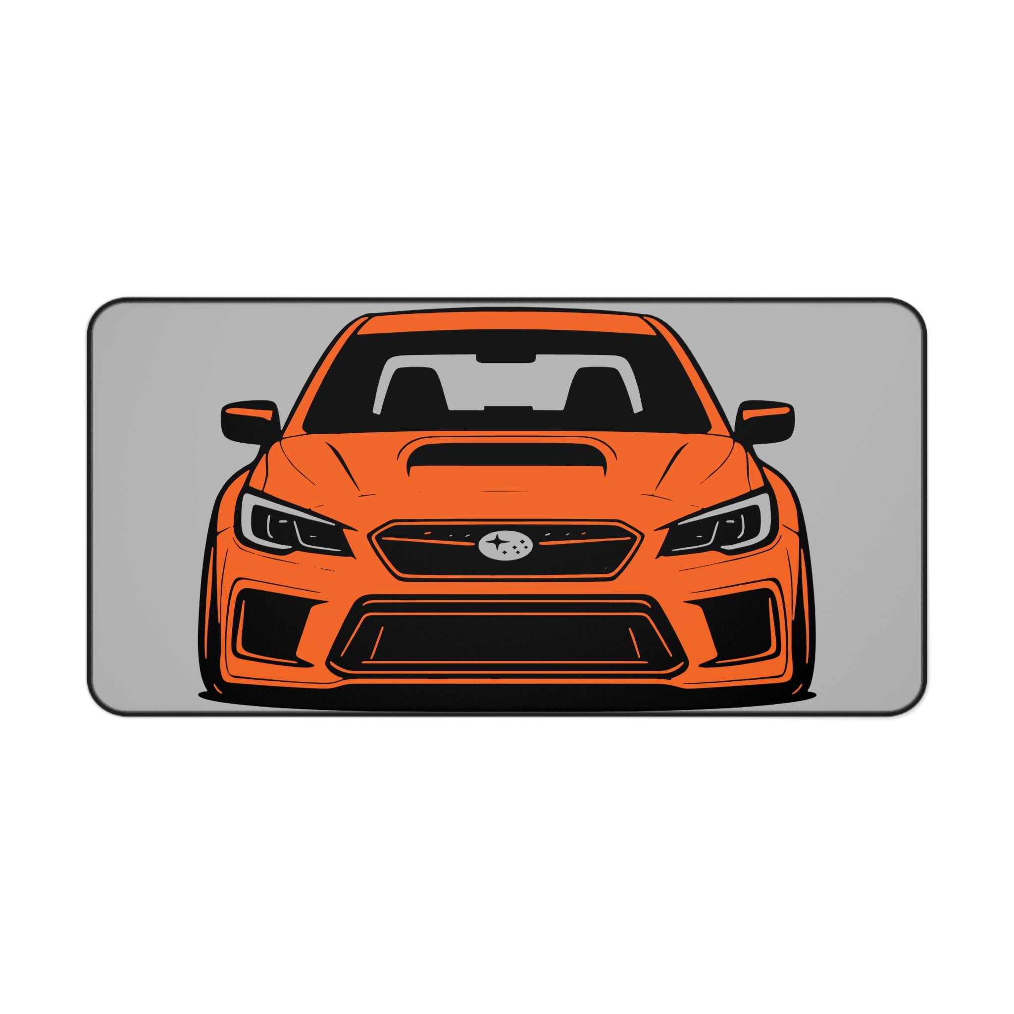 WRX Desk Mat (Orange) Grey Background