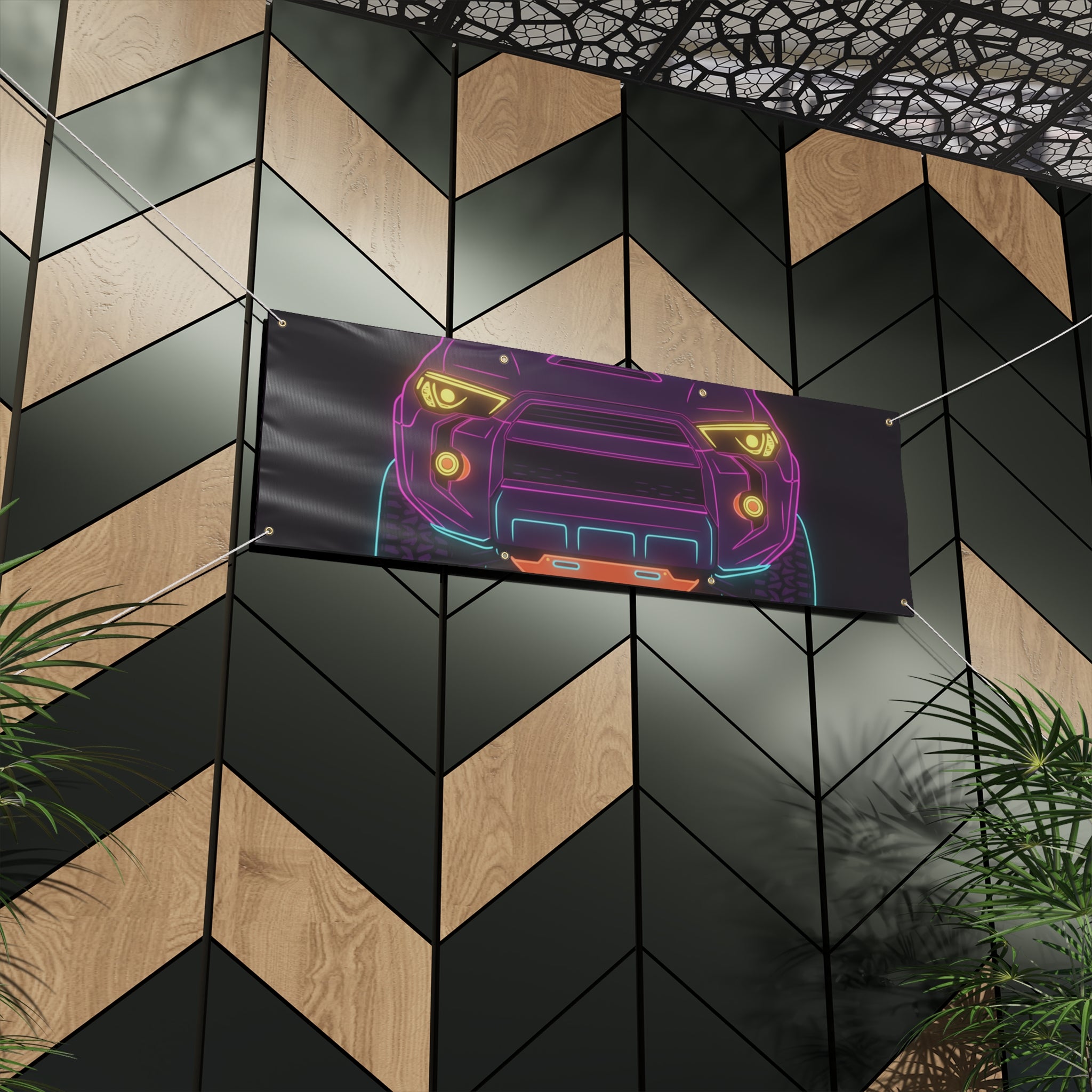 Toyota 4Runner TRD Pro Neon Synthwave Banner