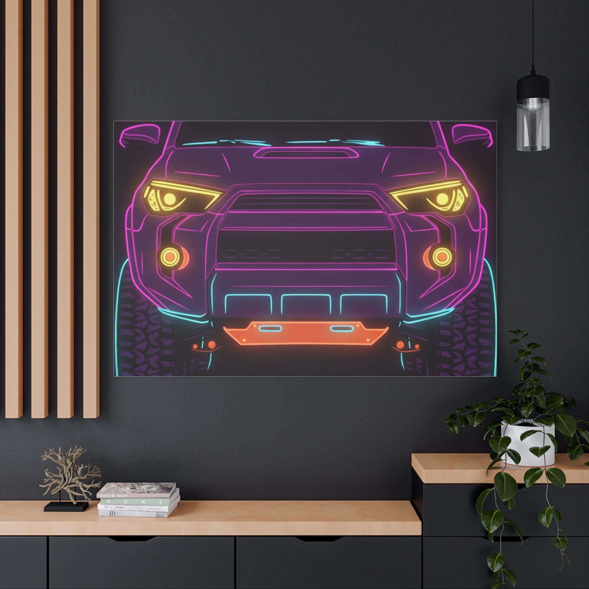 Toyota 4Runner TRD Pro Neon Synthwave Canvas Wall Art