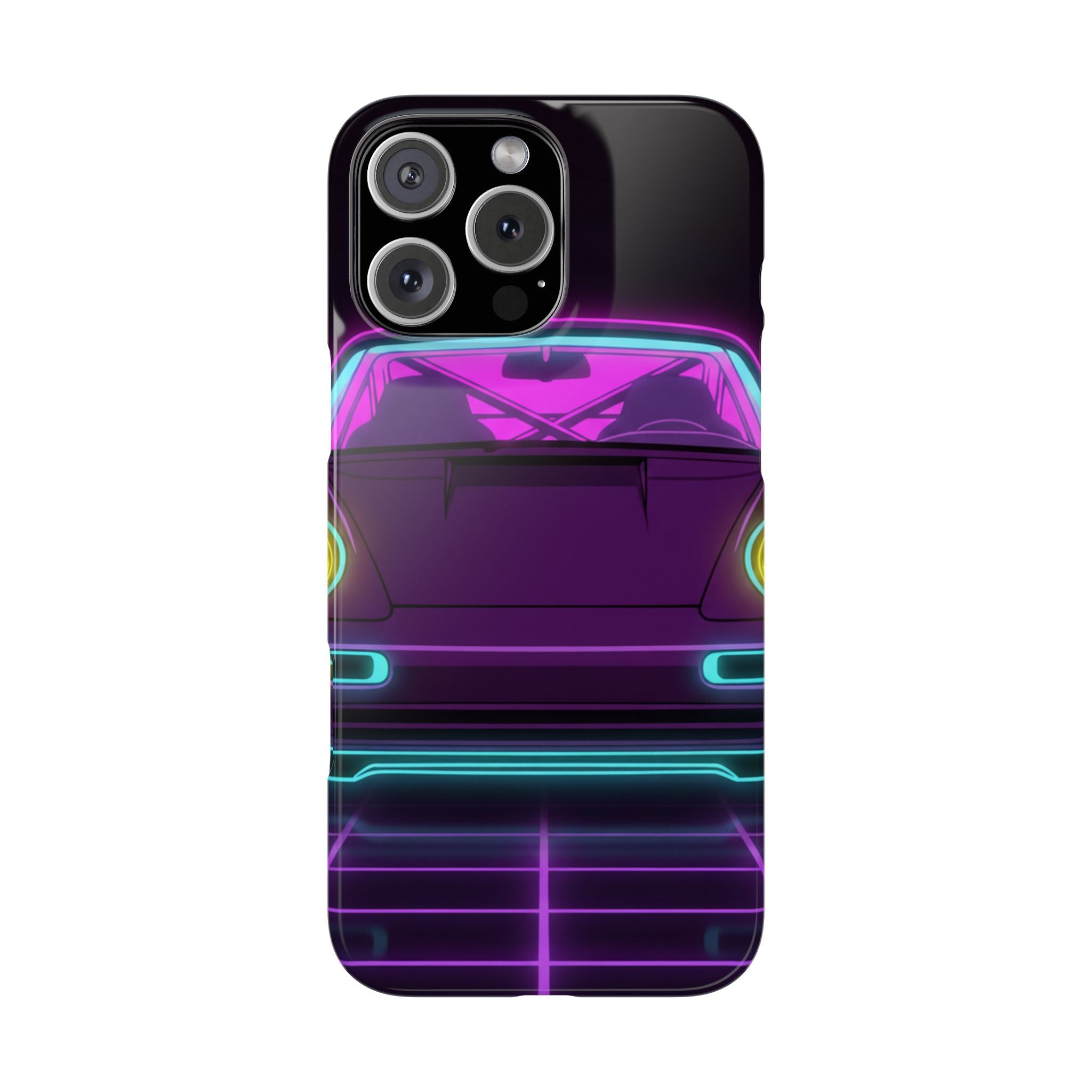 Porsche 964 Turbo Neon Synthwave Phone Case