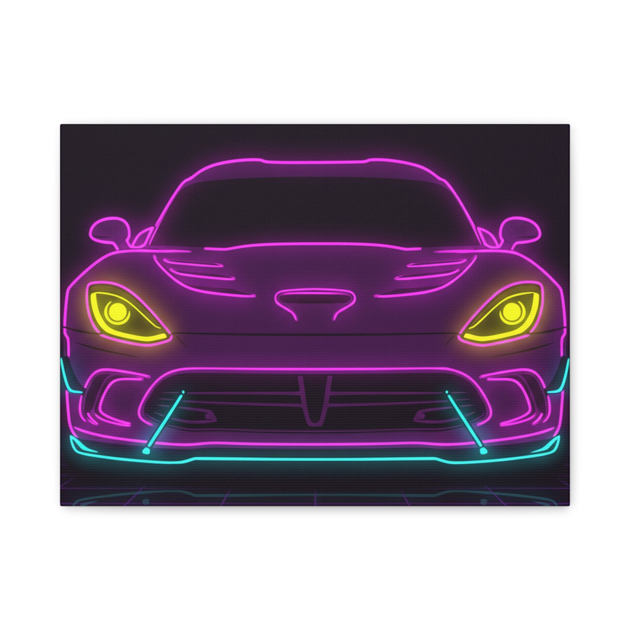 Dodge Viper (1992-17) Neon Synthwave Canvas Wall Art