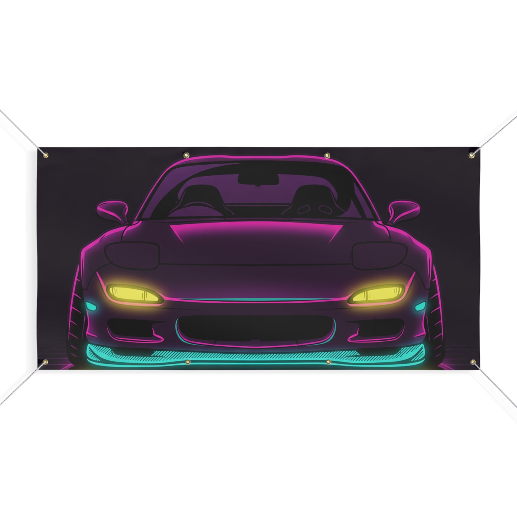 Mazda RX-7 FD Neon Synthwave Banner