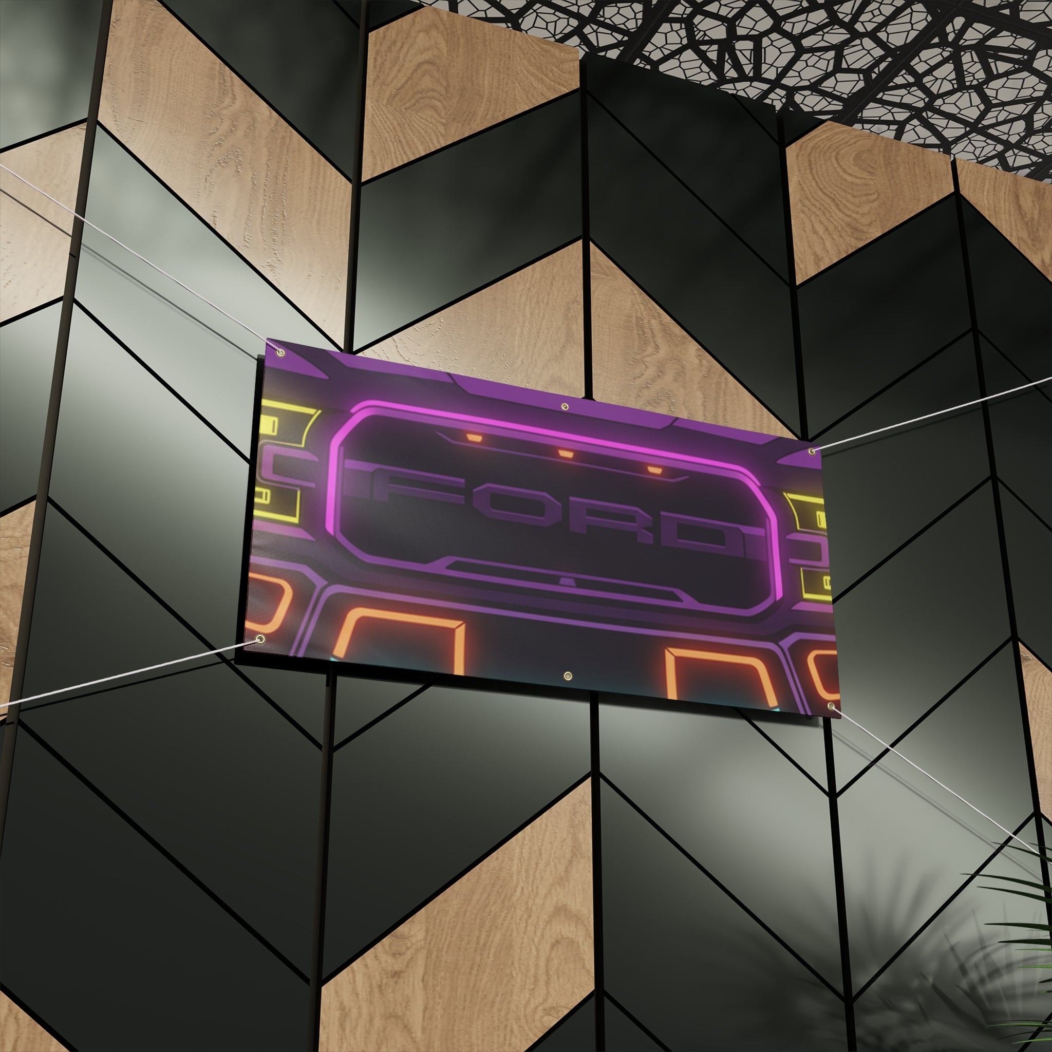 Ford F-150 Raptor Gen 2 Neon Synthwave Banner