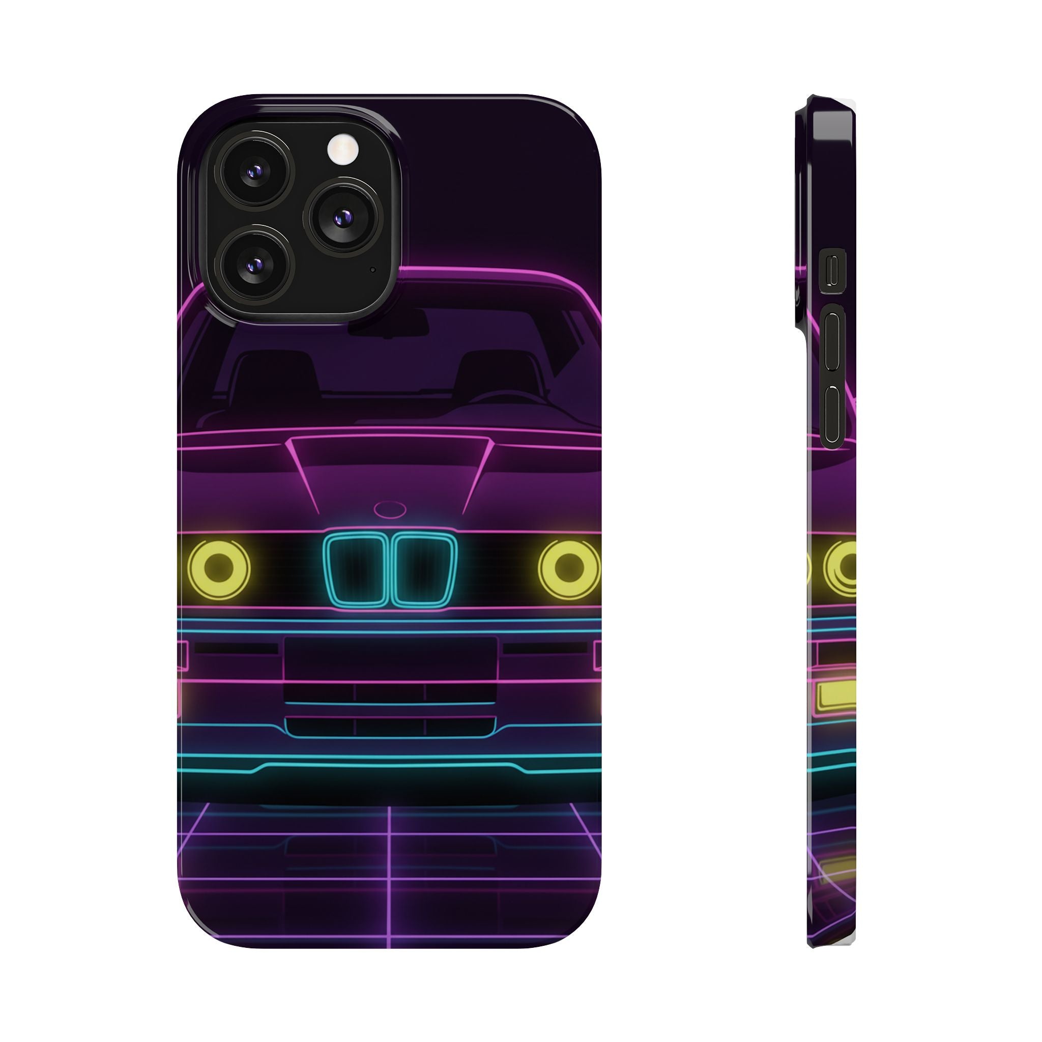 BMW E30 Neon Synthwave Phone Case