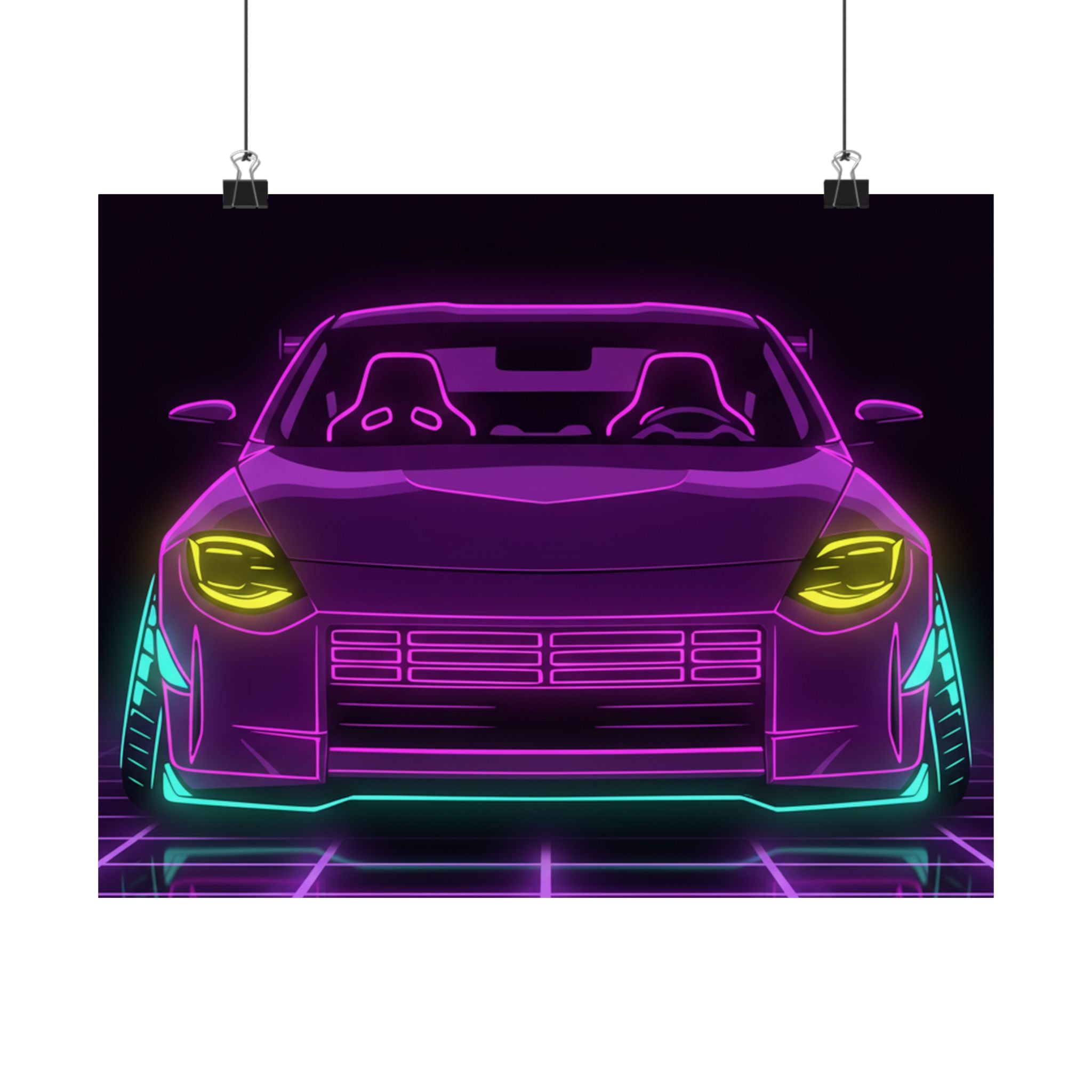 Nissan Z RZ34 (2023+) Neon Synthwave Poster