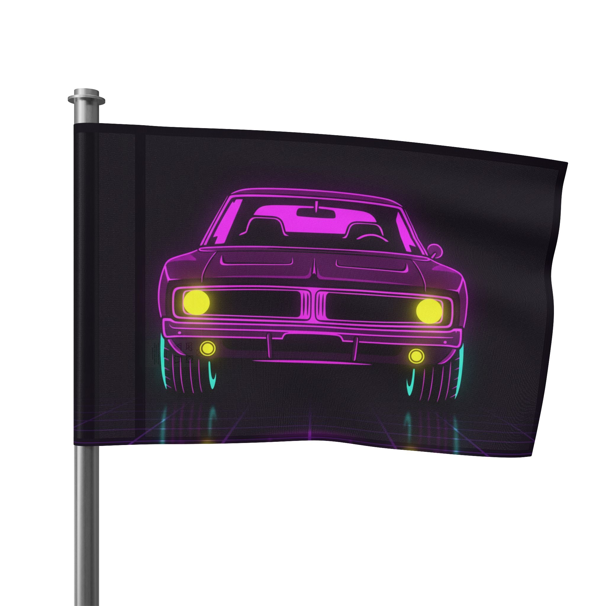 Dodge Charger R/T (1968-70) Resto-Mod Neon Synthwave Garage Flag
