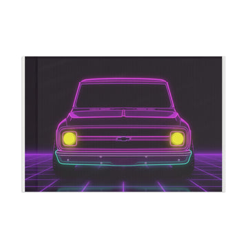 Chevy C10 Pickup (1967-72) Pro-Touring Neon Synthwave Garage Flag