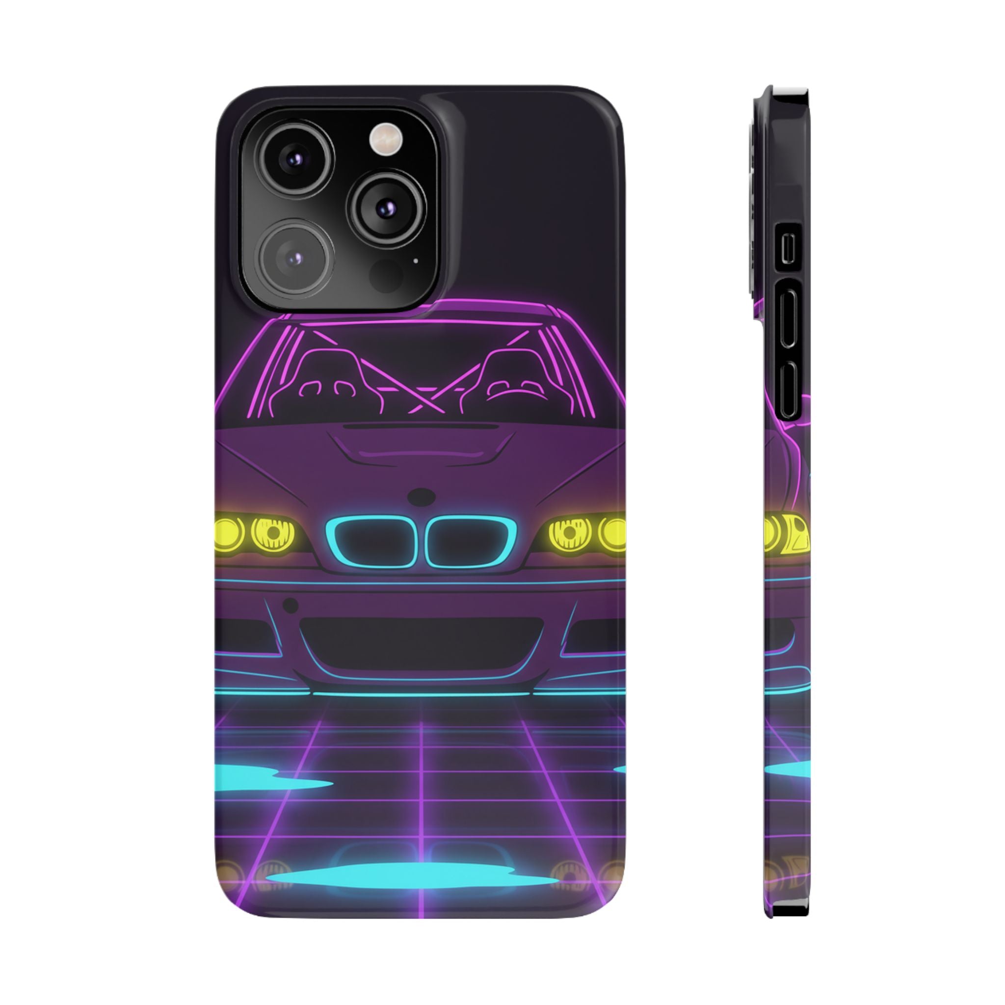 BMW E46 M3 (2000-06) Neon Synthwave Phone Case