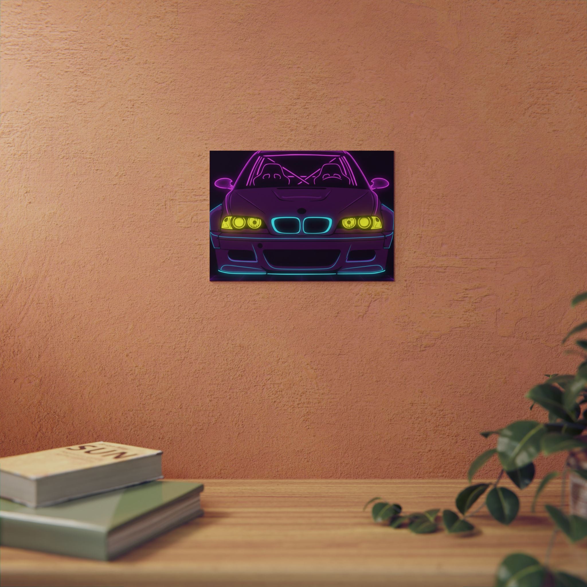 BMW E46 M3 (2000-06) Neon Synthwave Metal Wall Sign