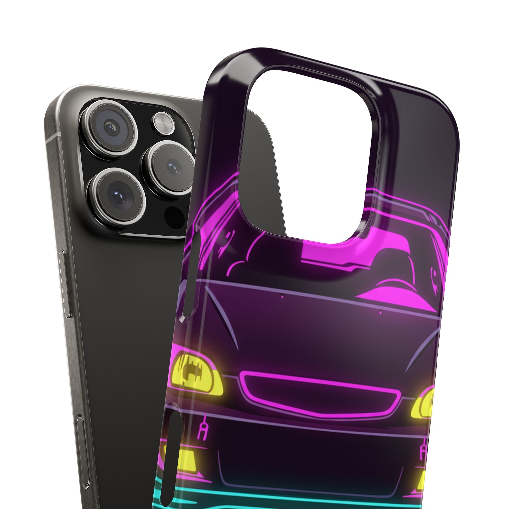 Honda Civic EK Hatch Neon Synthwave Phone Case