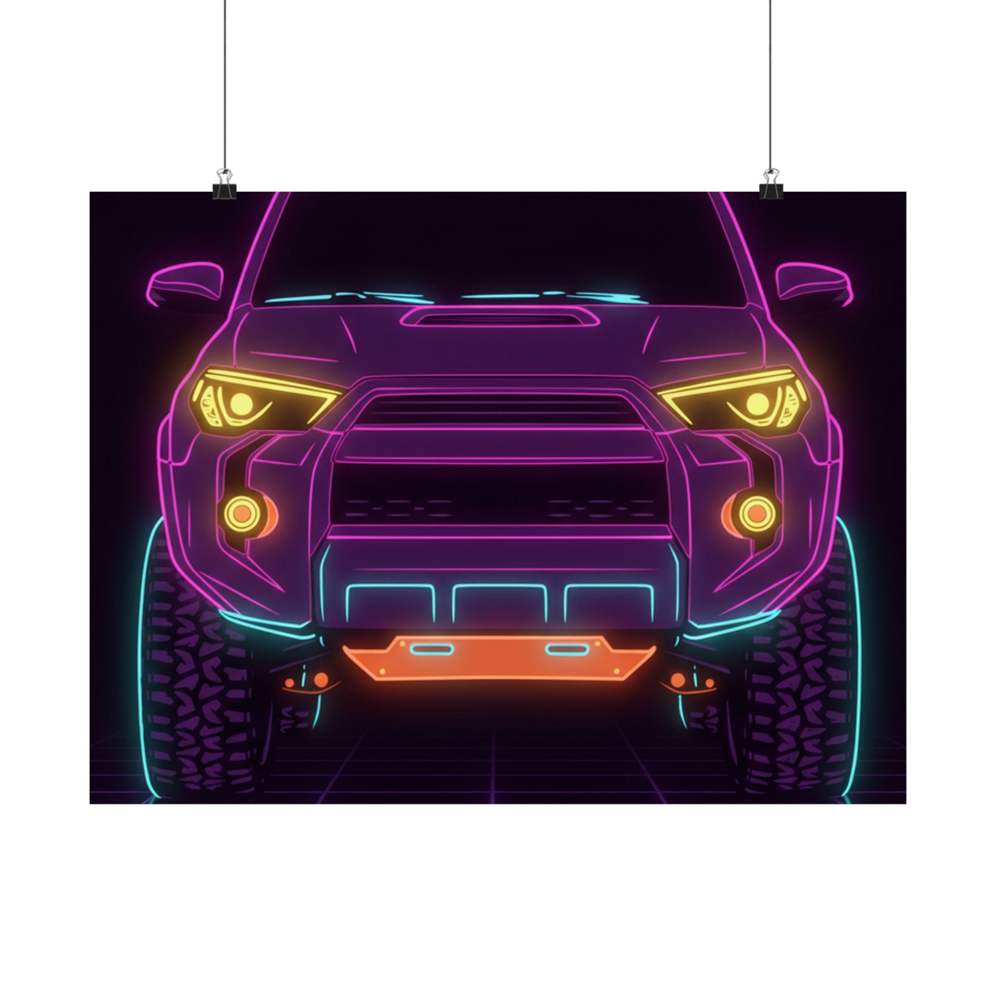 Toyota 4Runner TRD Pro Neon Synthwave Poster