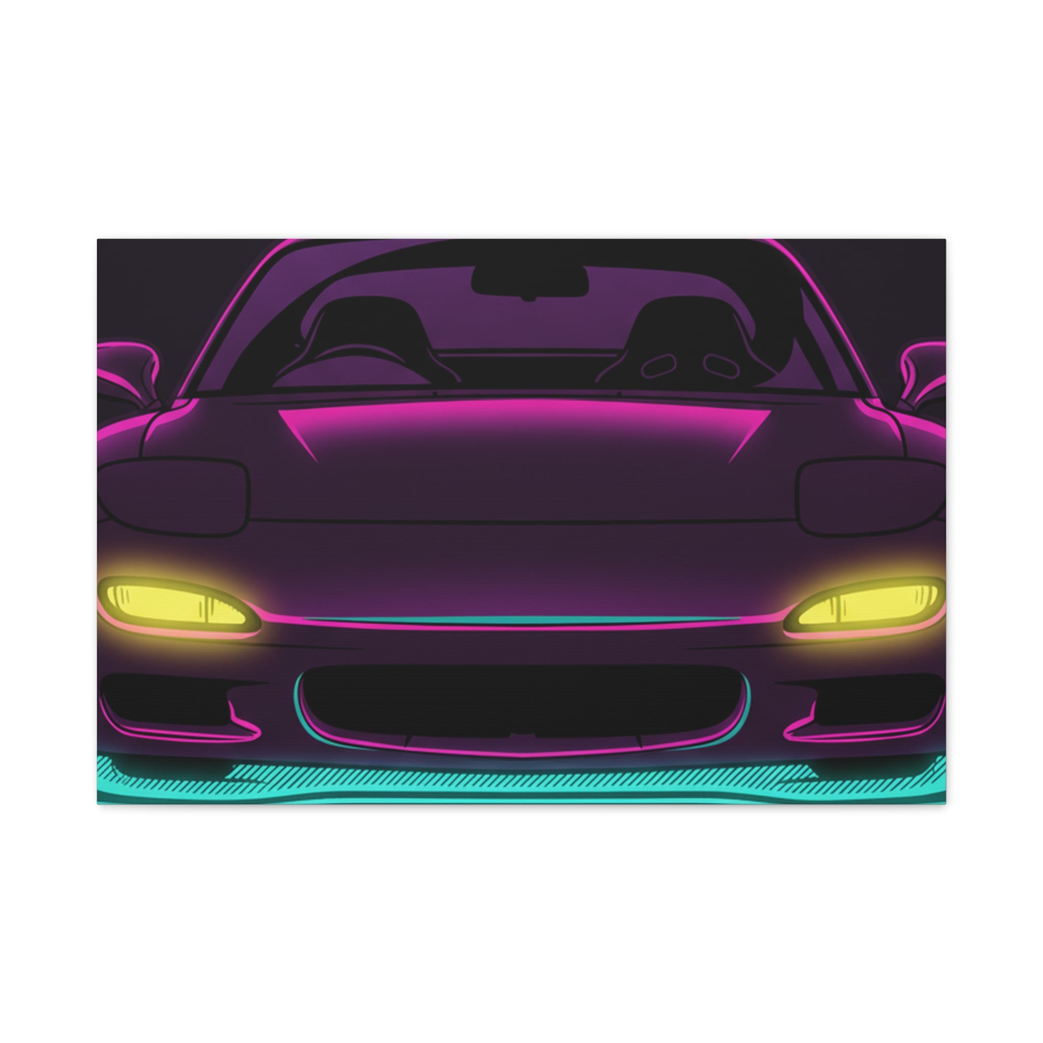 Mazda RX-7 FD Neon Synthwave Canvas Wall Art