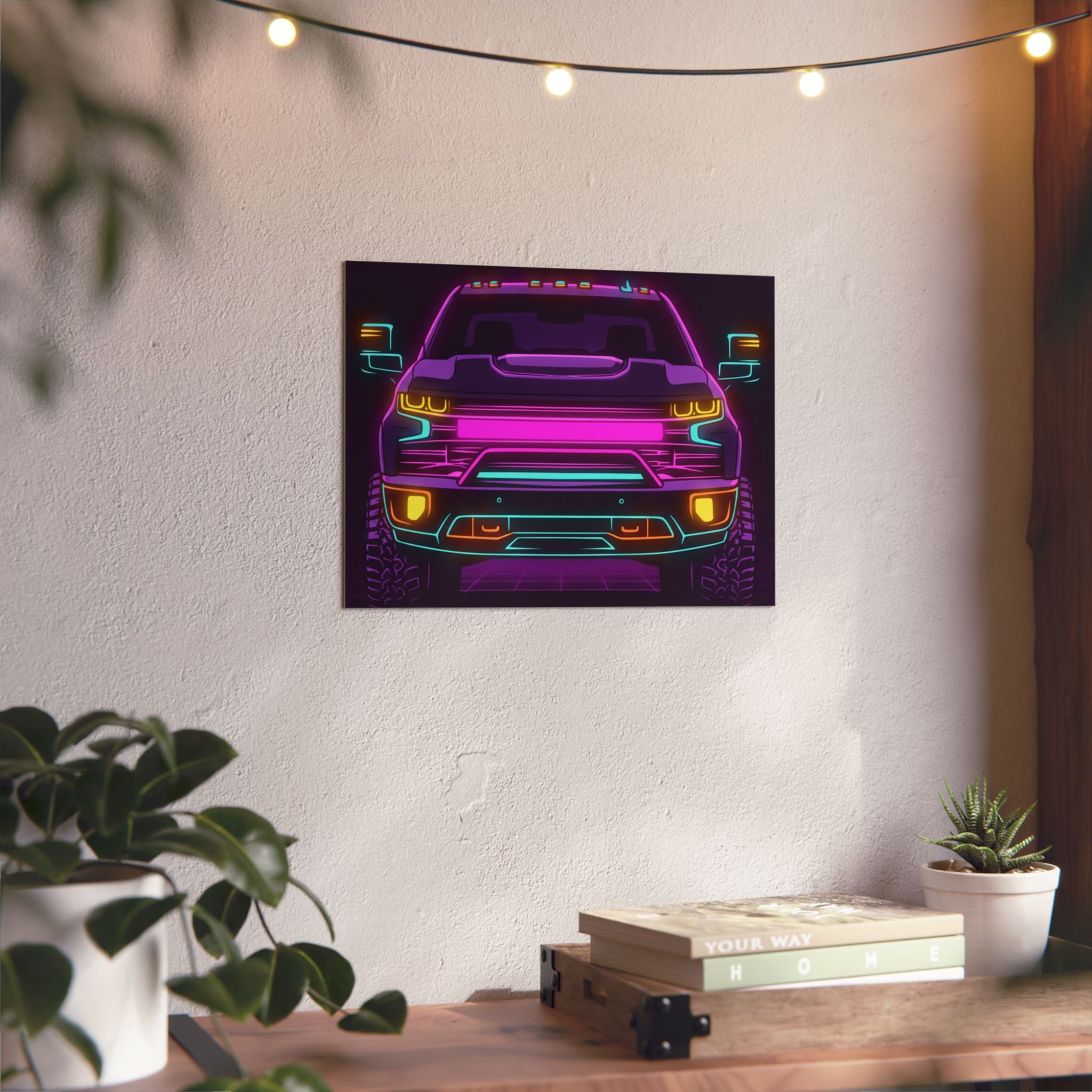 Chevy Silverado Trail Boss (2019+) Neon Synthwave Metal Wall Sign