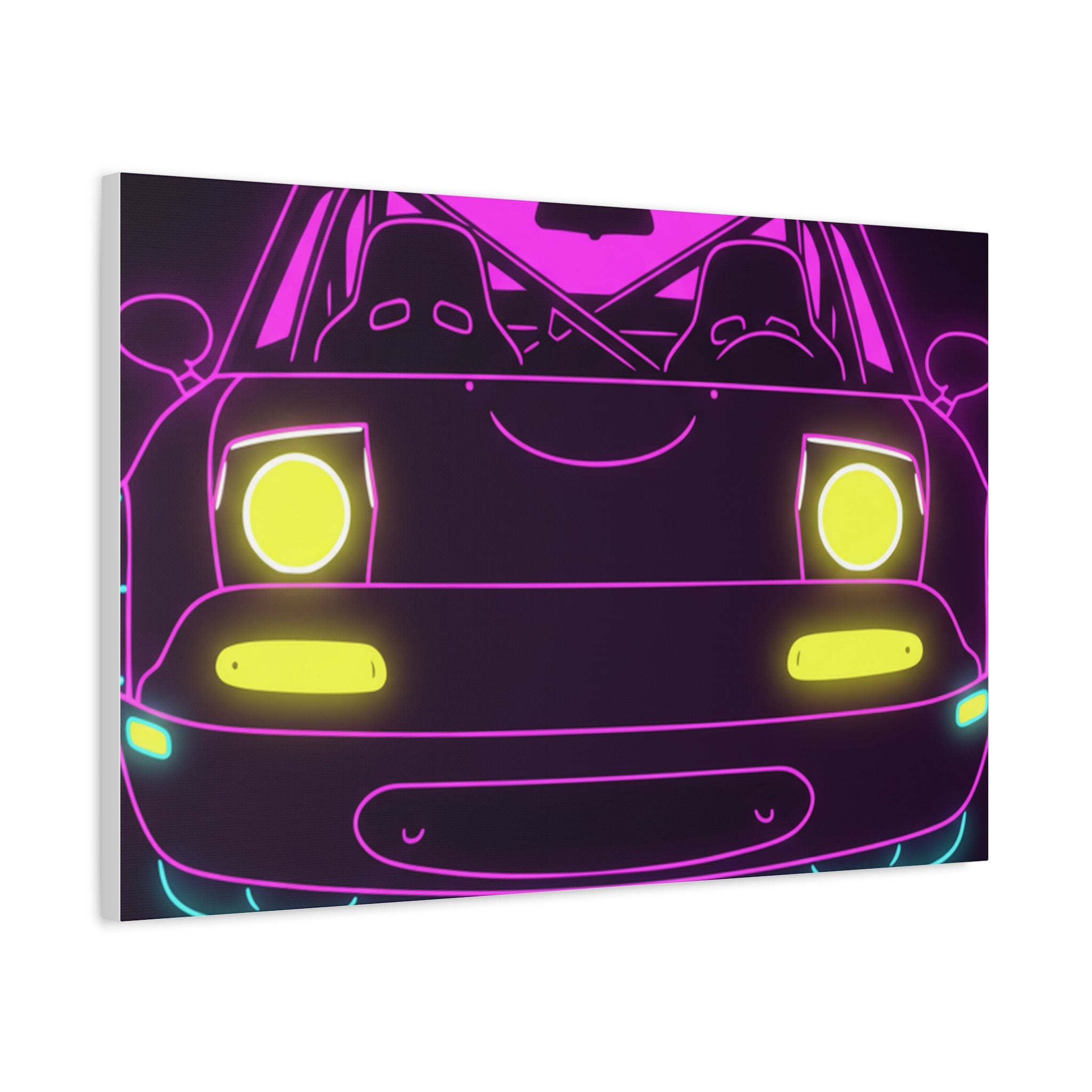 Mazda Miata NA (1989-97) Neon Synthwave Canvas Wall Art