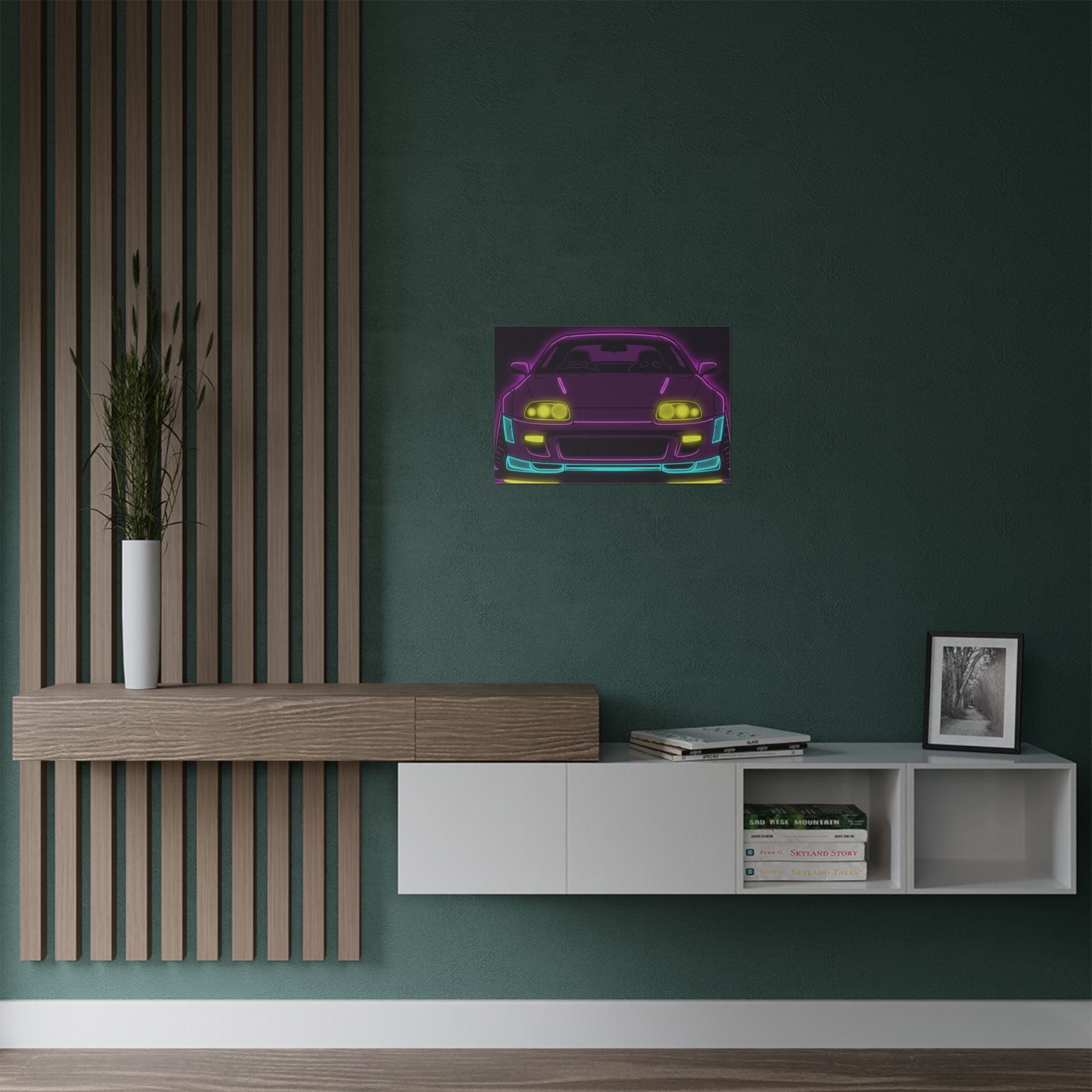 Toyota Supra MK4 Neon Synthwave Poster