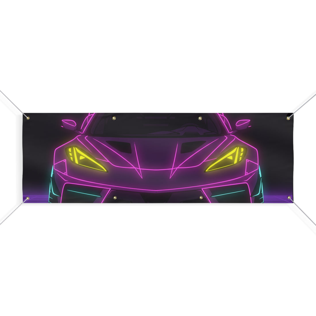 Corvette C8 (2020+) Neon Synthwave Banner