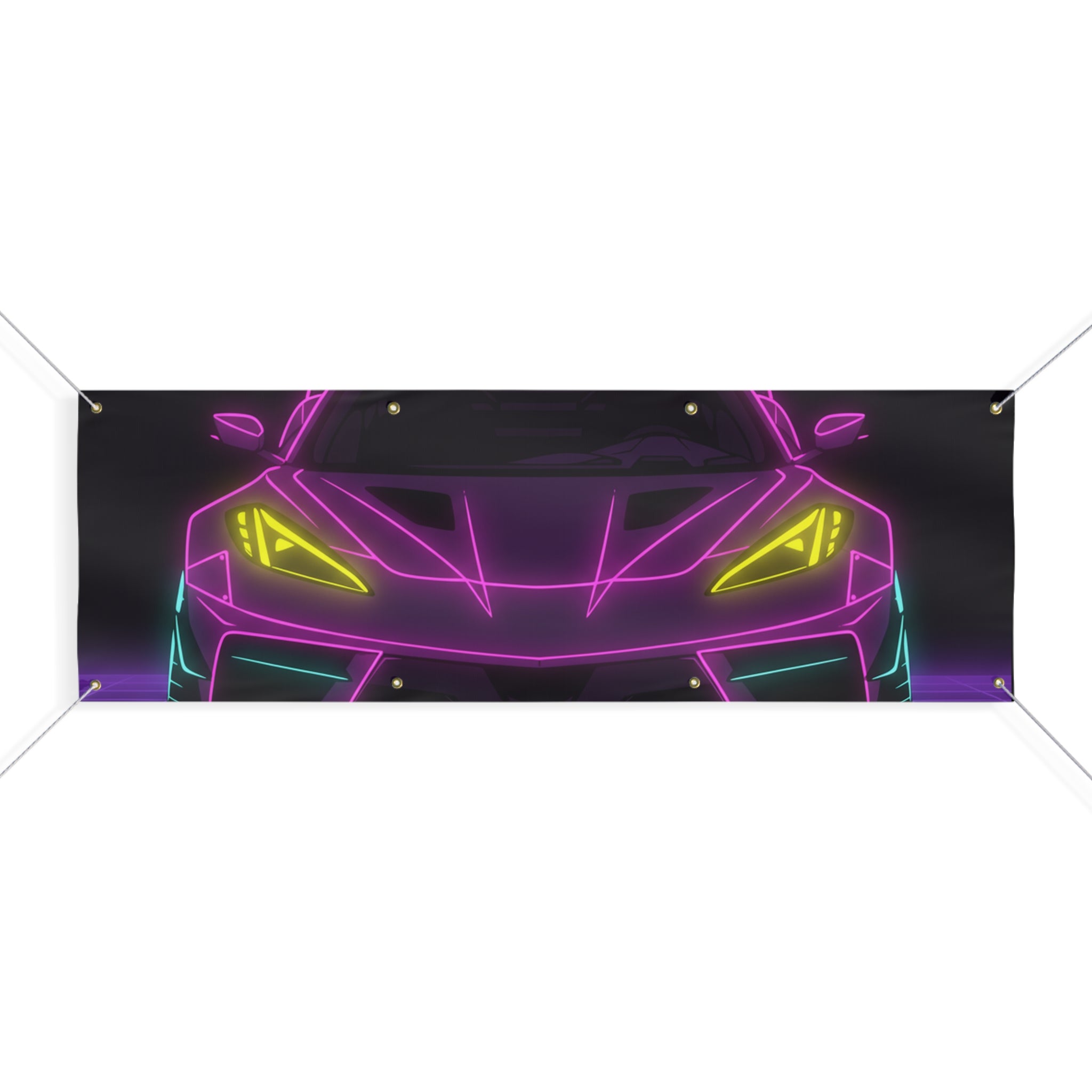 Corvette C8 (2020+) Neon Synthwave Banner