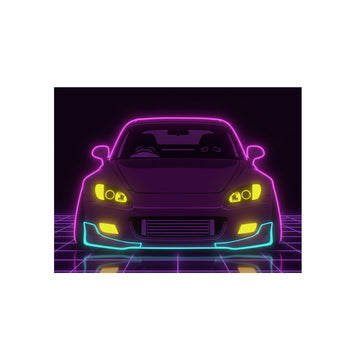 Honda S2000 (1999-09) Neon Synthwave Metal Wall Sign