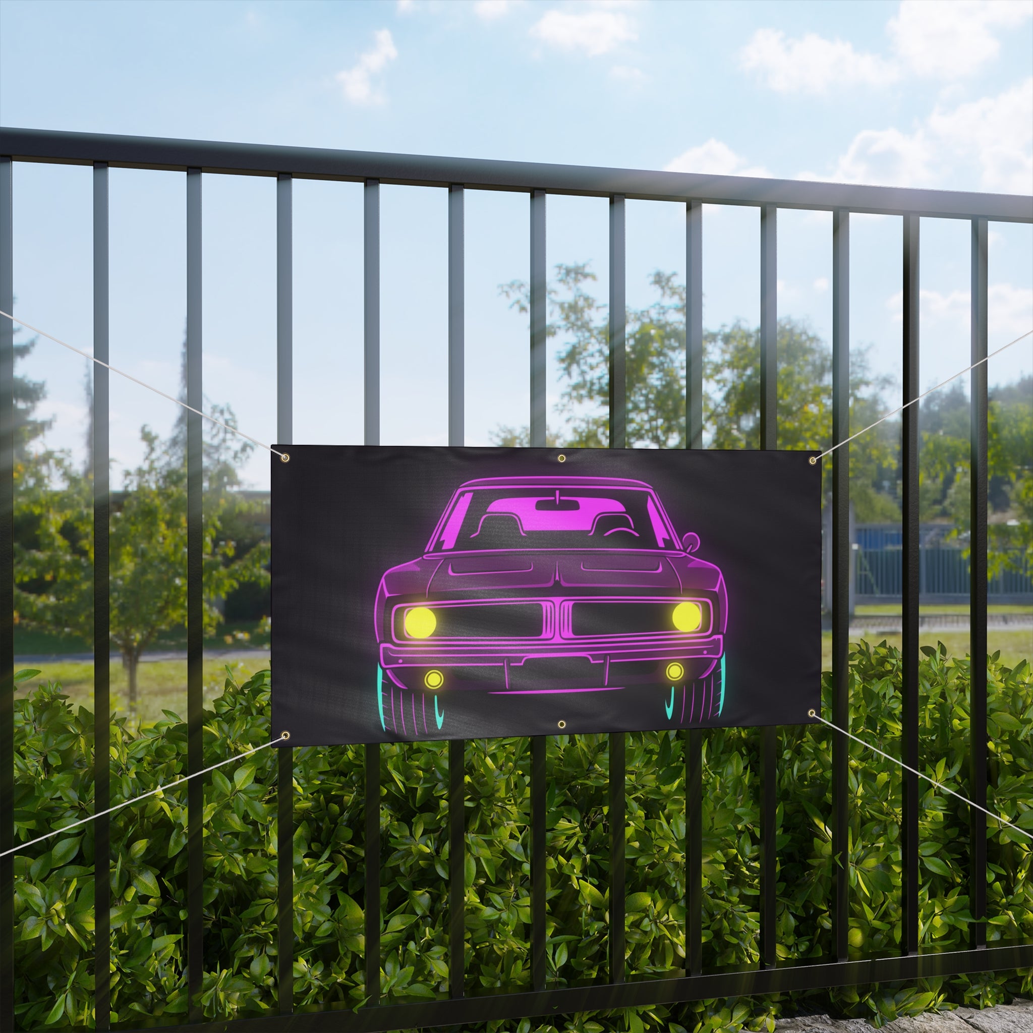 Dodge Charger R/T (1968-70) Resto-Mod Neon Synthwave Banner