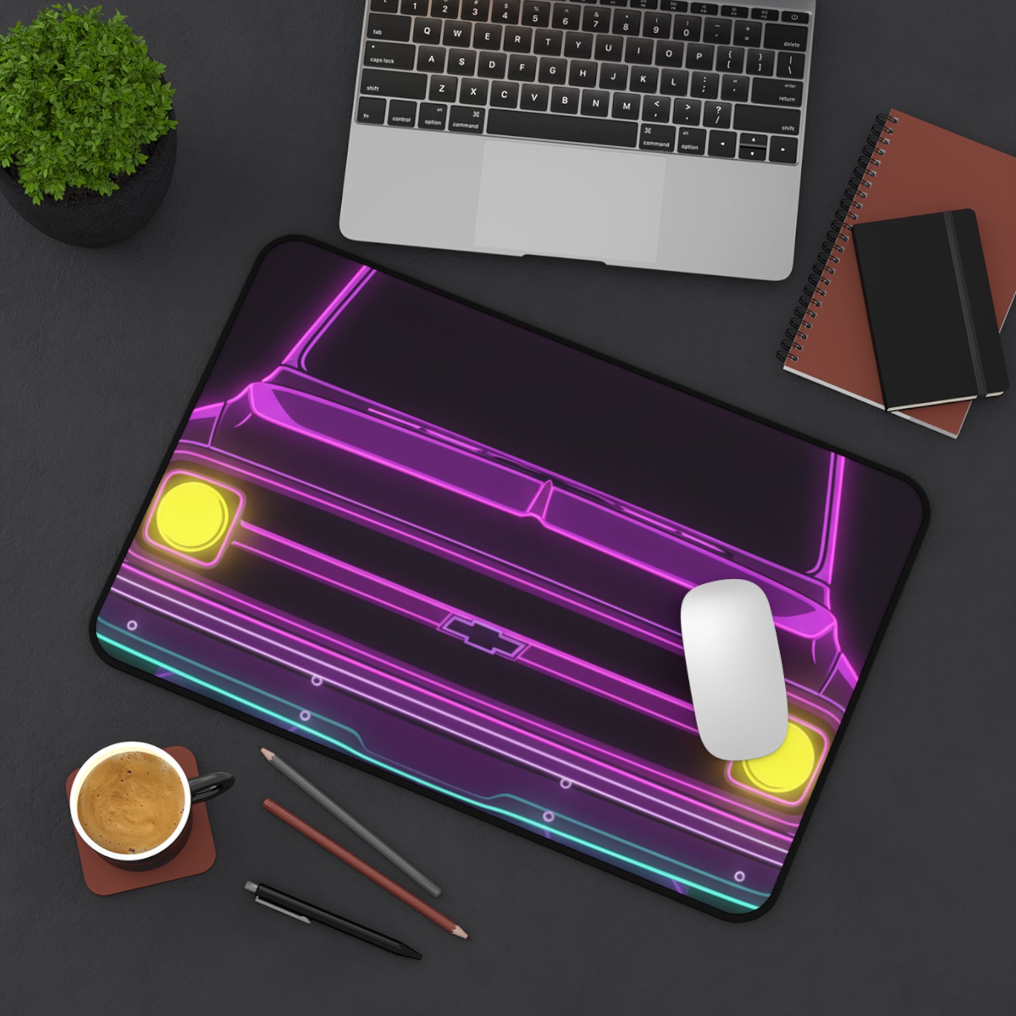 Chevy C10 Pickup (1967-72) Pro-Touring Neon Synthwave Desk Mat