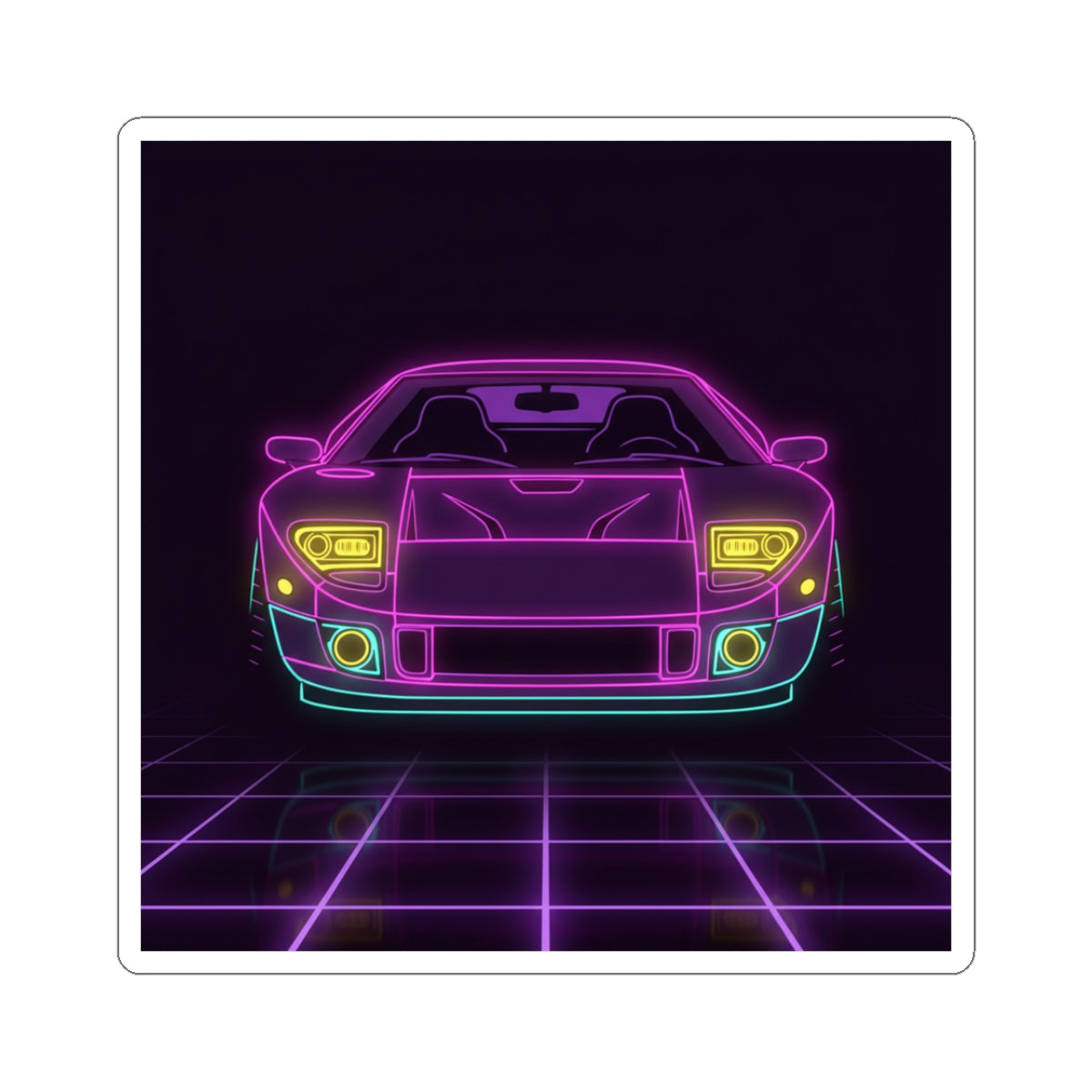 Ford GT40 (1964-69) Neon Synthwave Sticker