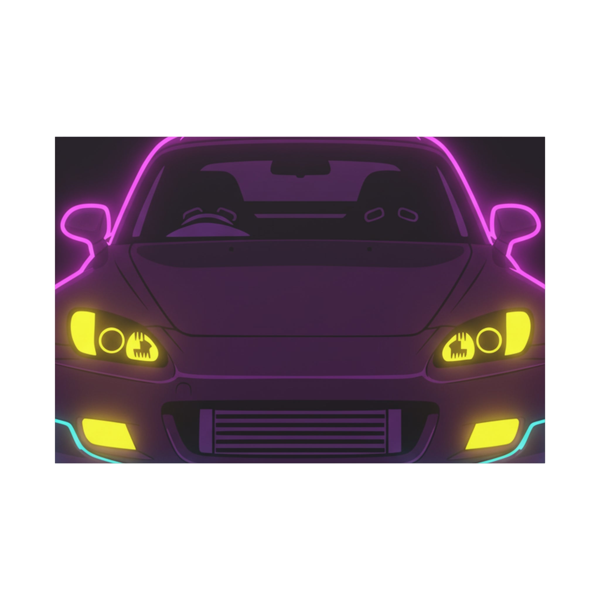 Honda S2000 (1999-09) Neon Synthwave Canvas Wall Art