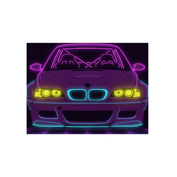 BMW E46 M3 (2000-06) Neon Synthwave Metal Wall Sign