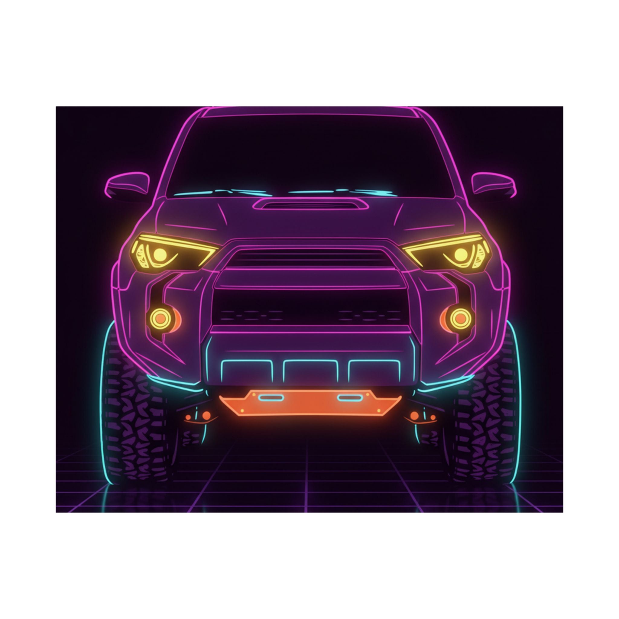 Toyota 4Runner TRD Pro Neon Synthwave Poster