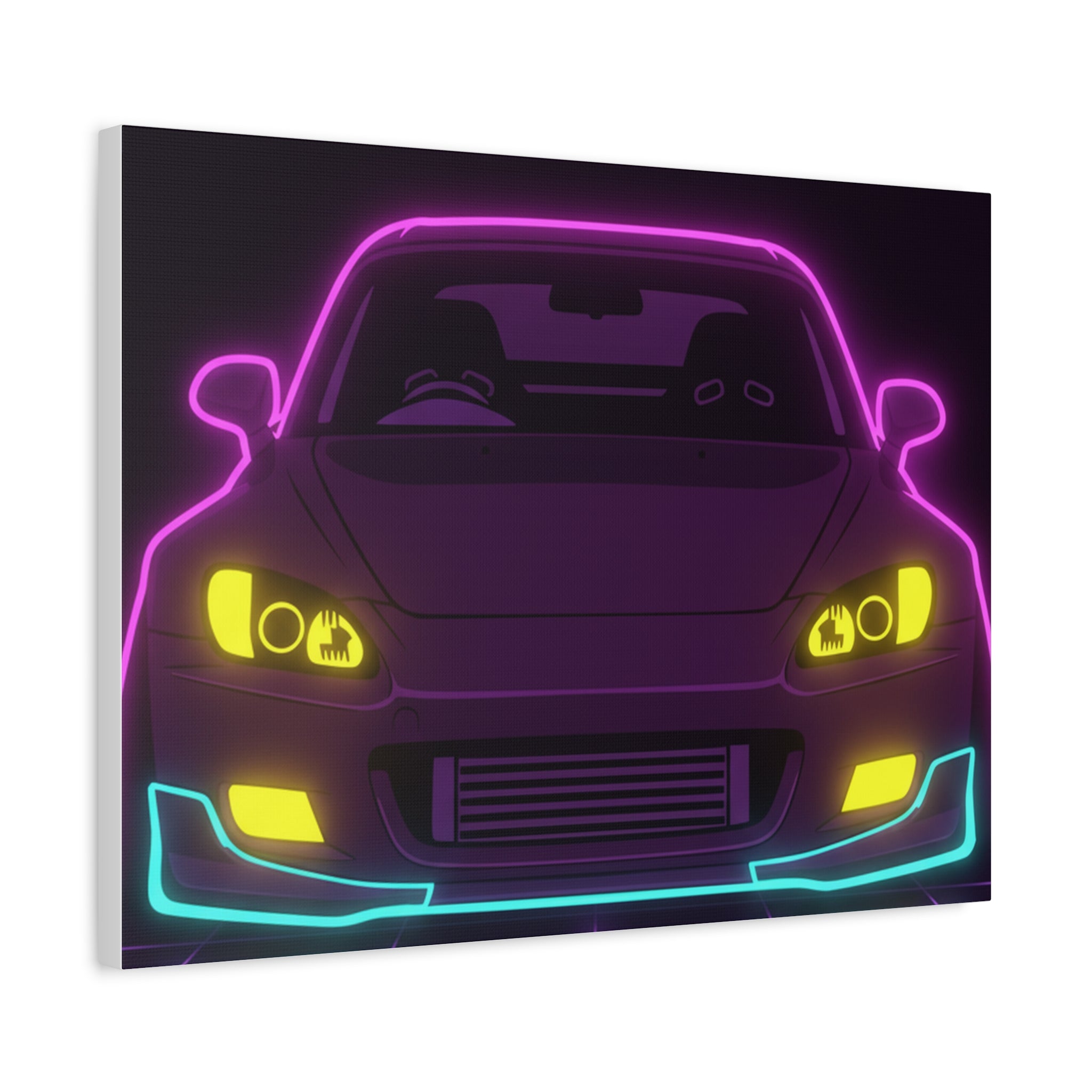 Honda S2000 (1999-09) Neon Synthwave Canvas Wall Art