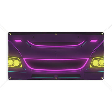 Mitsubishi Evo IX (2005-07) Neon Synthwave Banner
