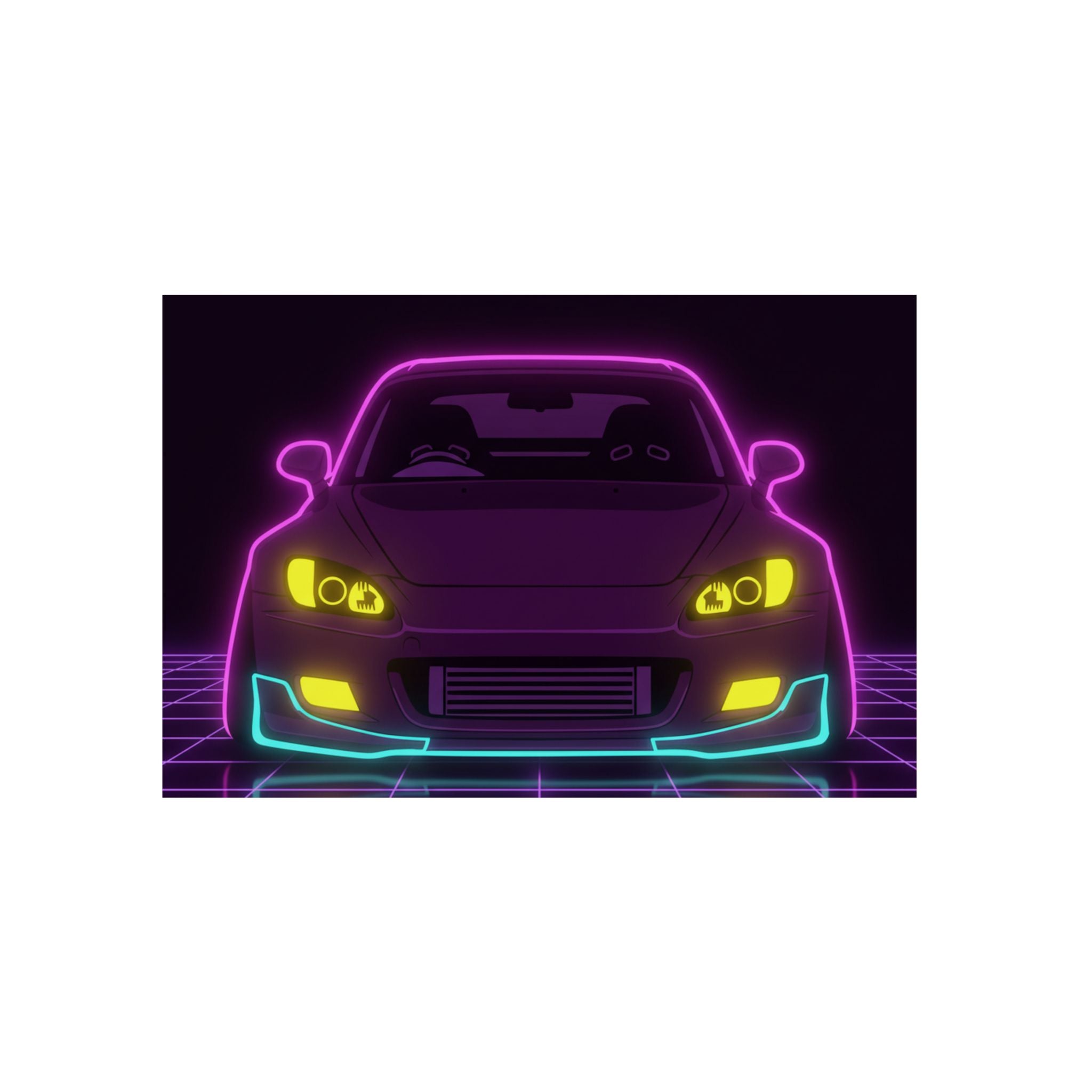 Honda S2000 (1999-09) Neon Synthwave Metal Wall Sign