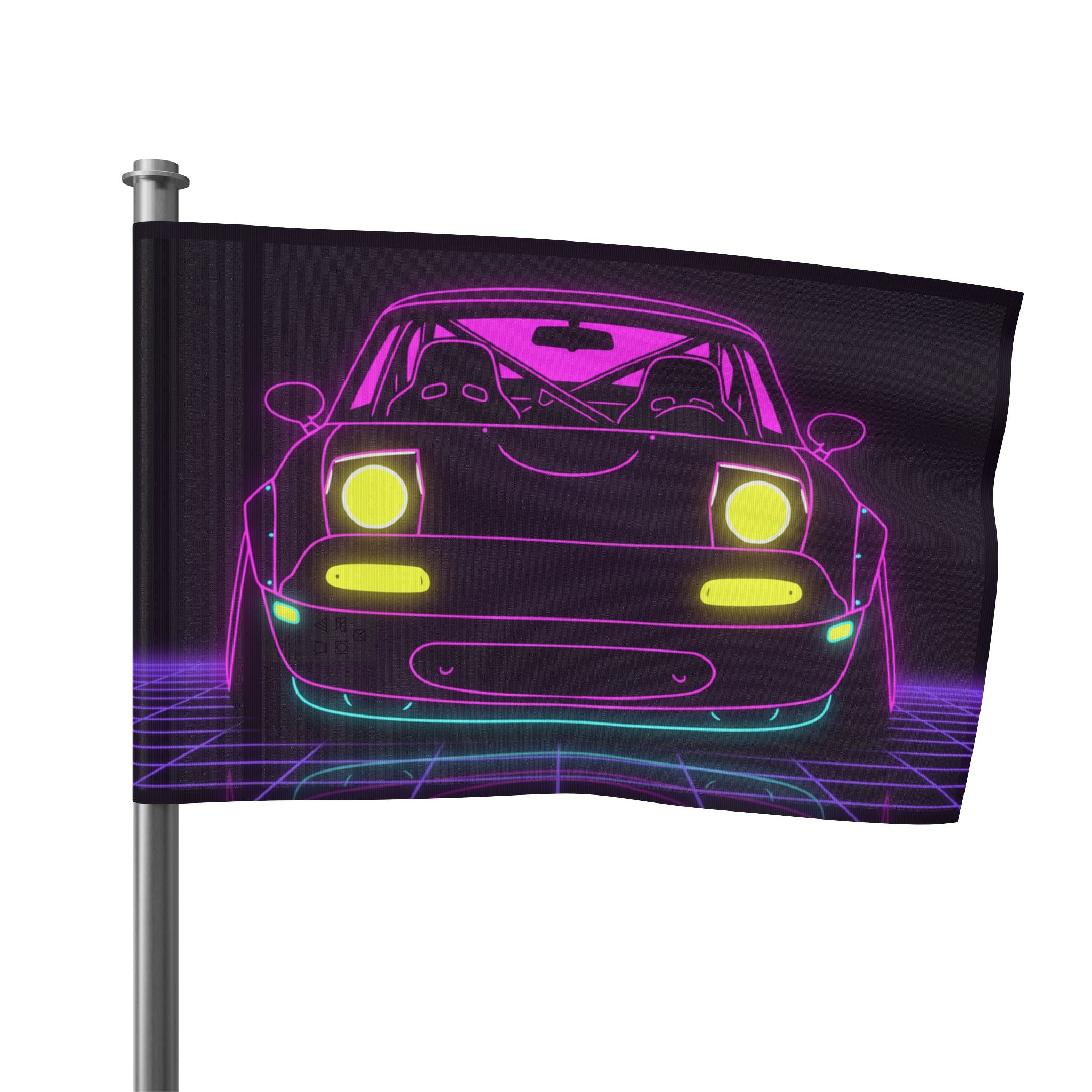 Mazda Miata NA (1989-97) Neon Synthwave Garage Flag