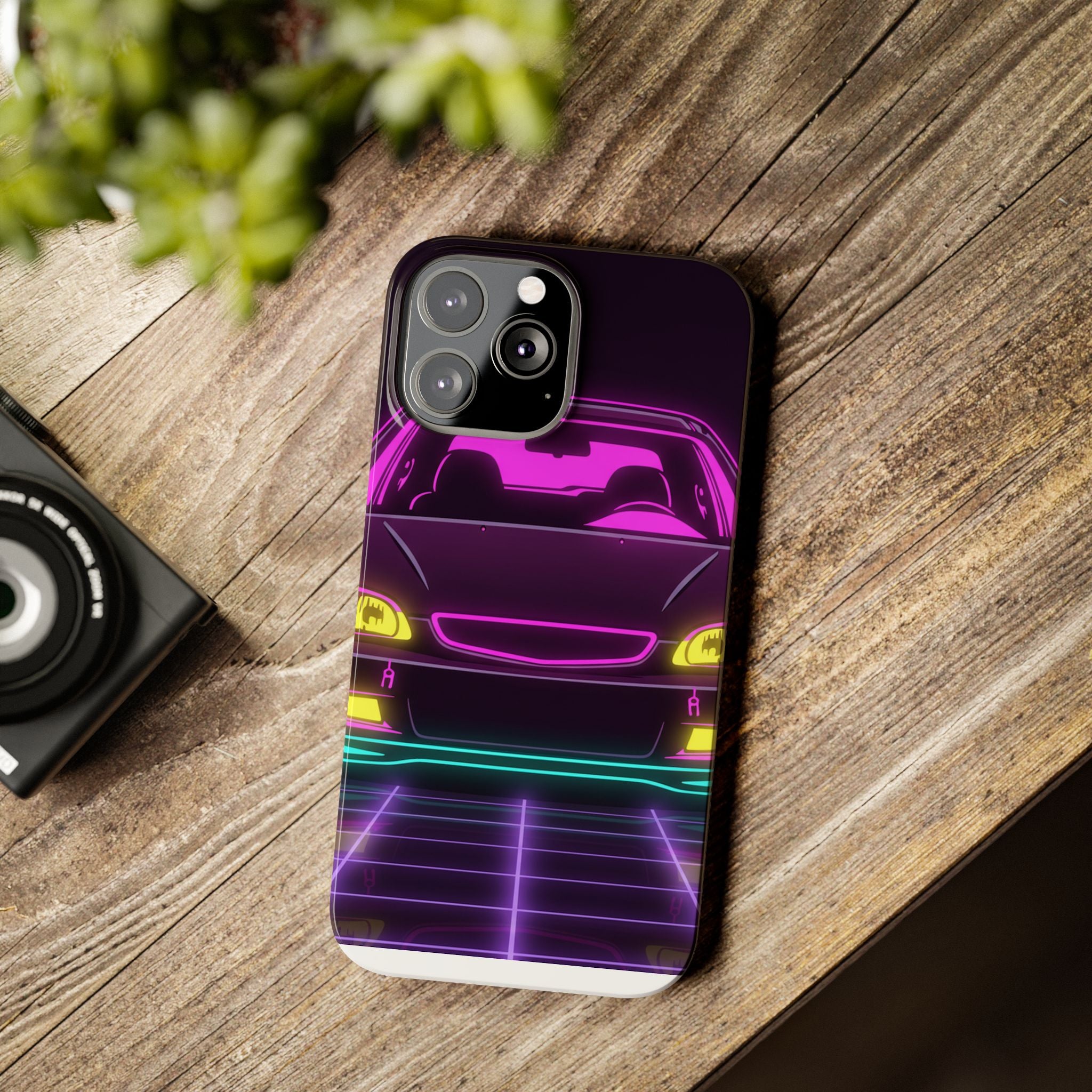 Honda Civic EK Hatch Neon Synthwave Phone Case