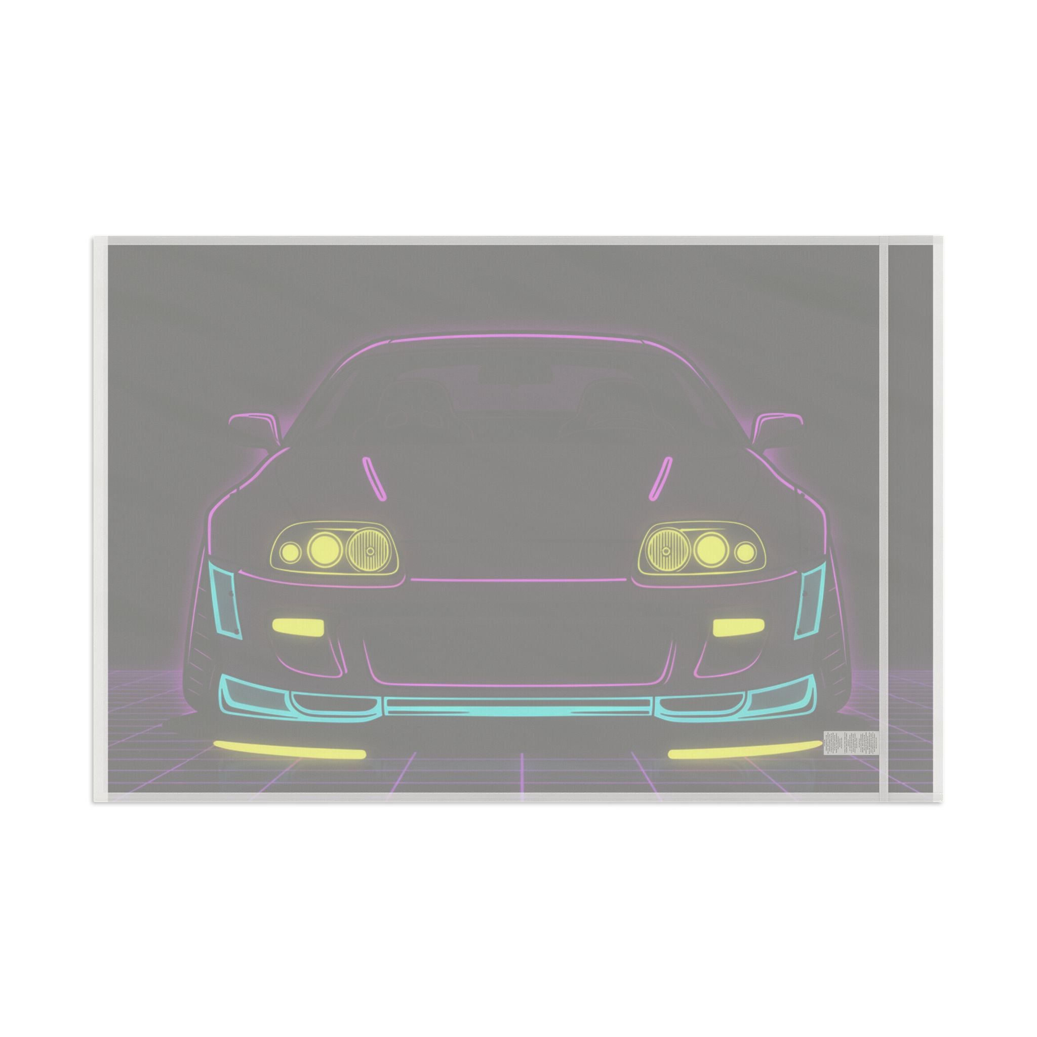 Toyota Supra MK4 Neon Synthwave Garage Flag
