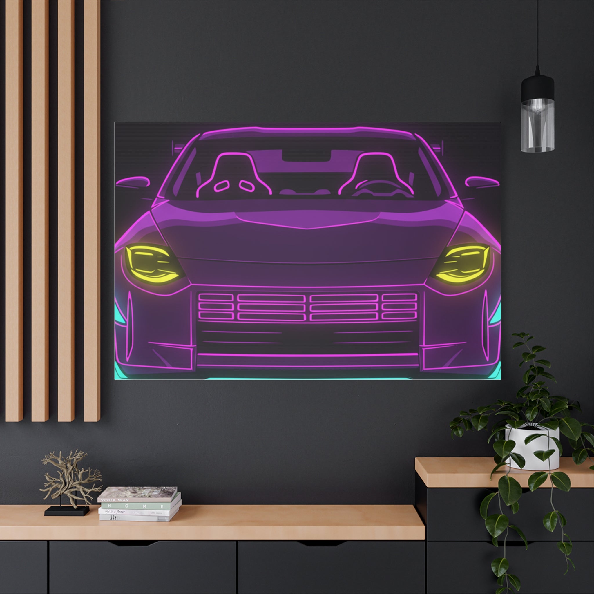 Nissan Z RZ34 (2023+) Neon Synthwave Canvas Wall Art