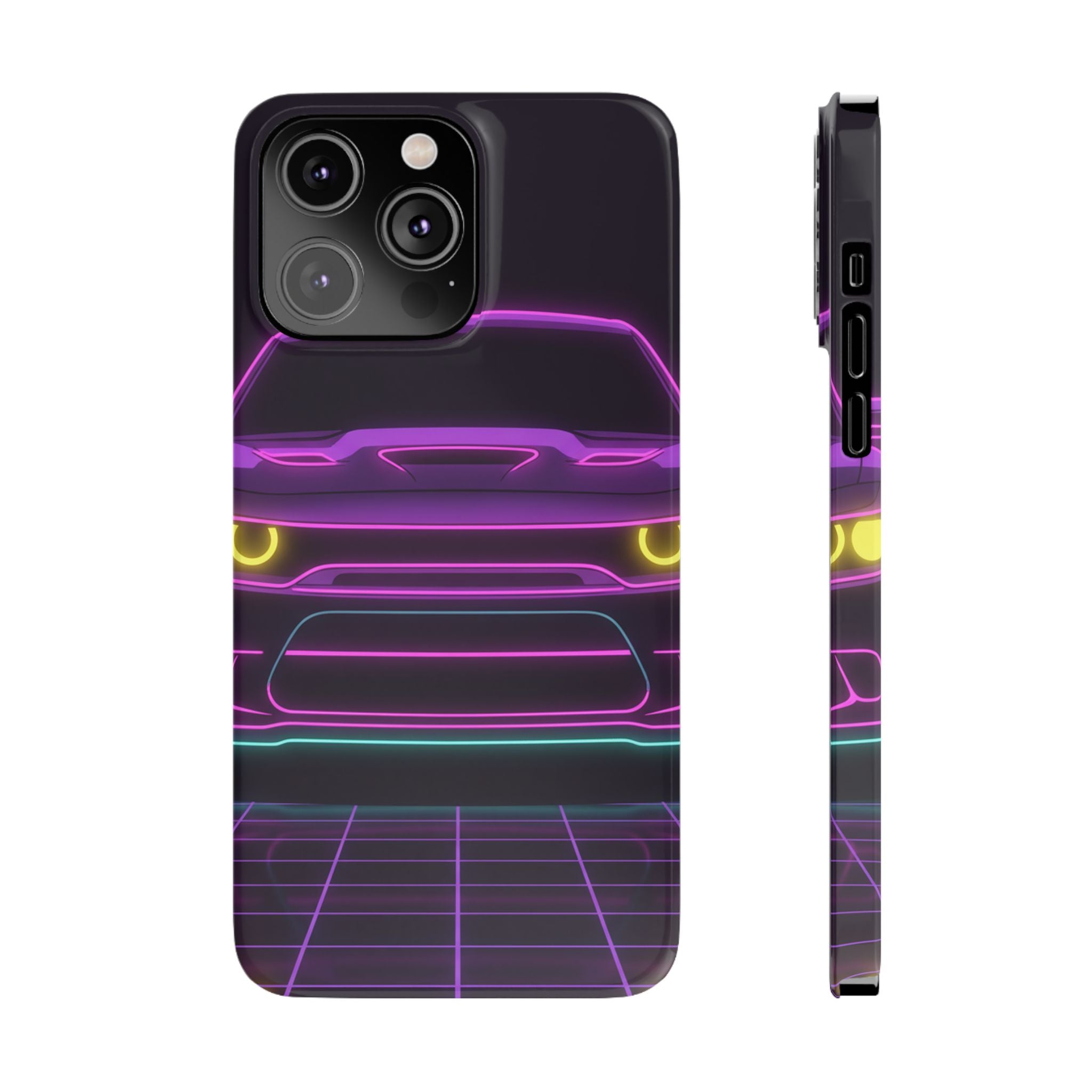 Dodge Challenger SRT Hellcat Neon Synthwave Phone Case