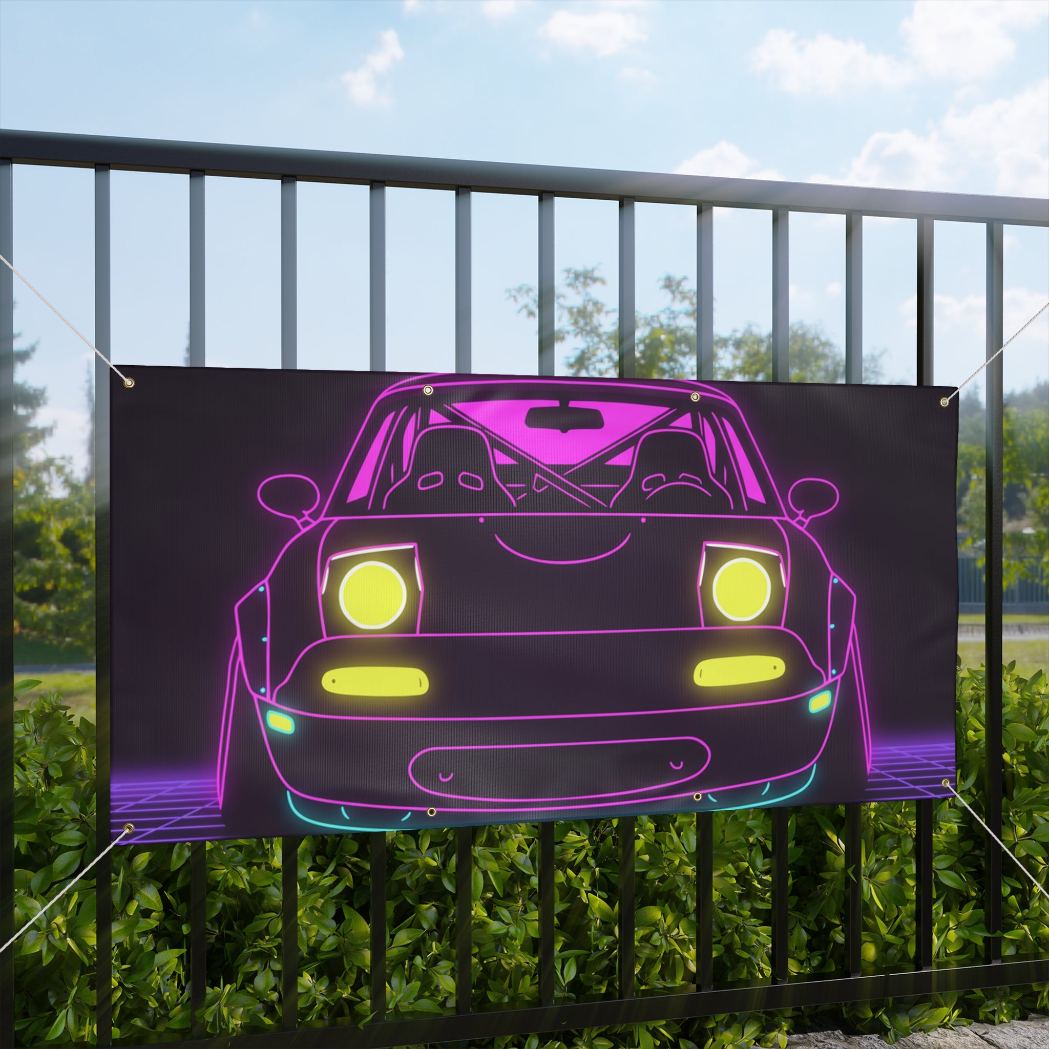 Mazda Miata NA (1989-97) Neon Synthwave Banner