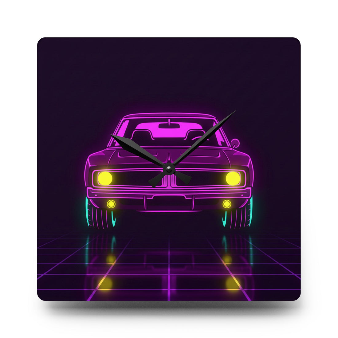 Dodge Charger R/T (1968-70) Resto-Mod Neon Synthwave Wall Clock