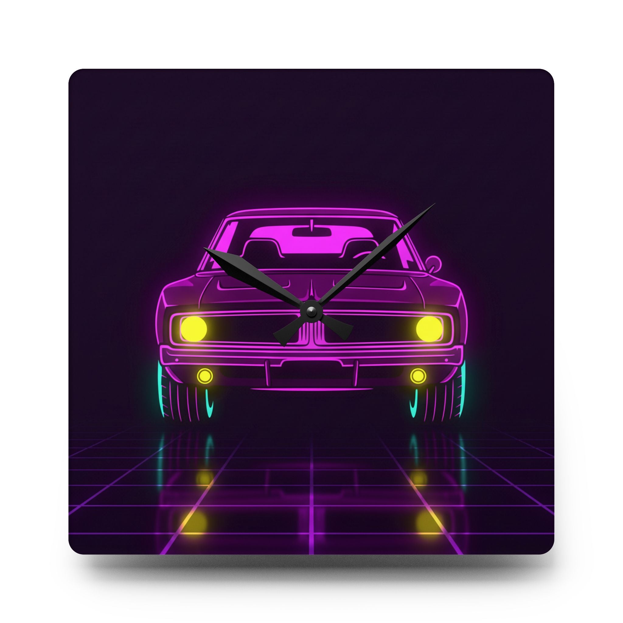 Dodge Charger R/T (1968-70) Resto-Mod Neon Synthwave Wall Clock