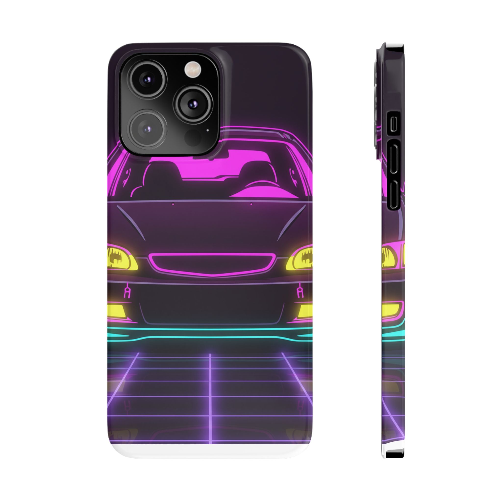 Honda Civic EK Hatch Neon Synthwave Phone Case