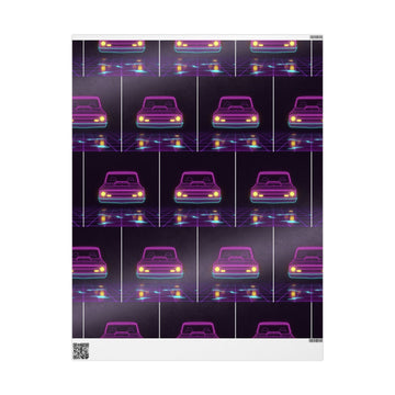 Chevy C10 Pickup (1967-72) Neon Synthwave Gift Wrapping Paper