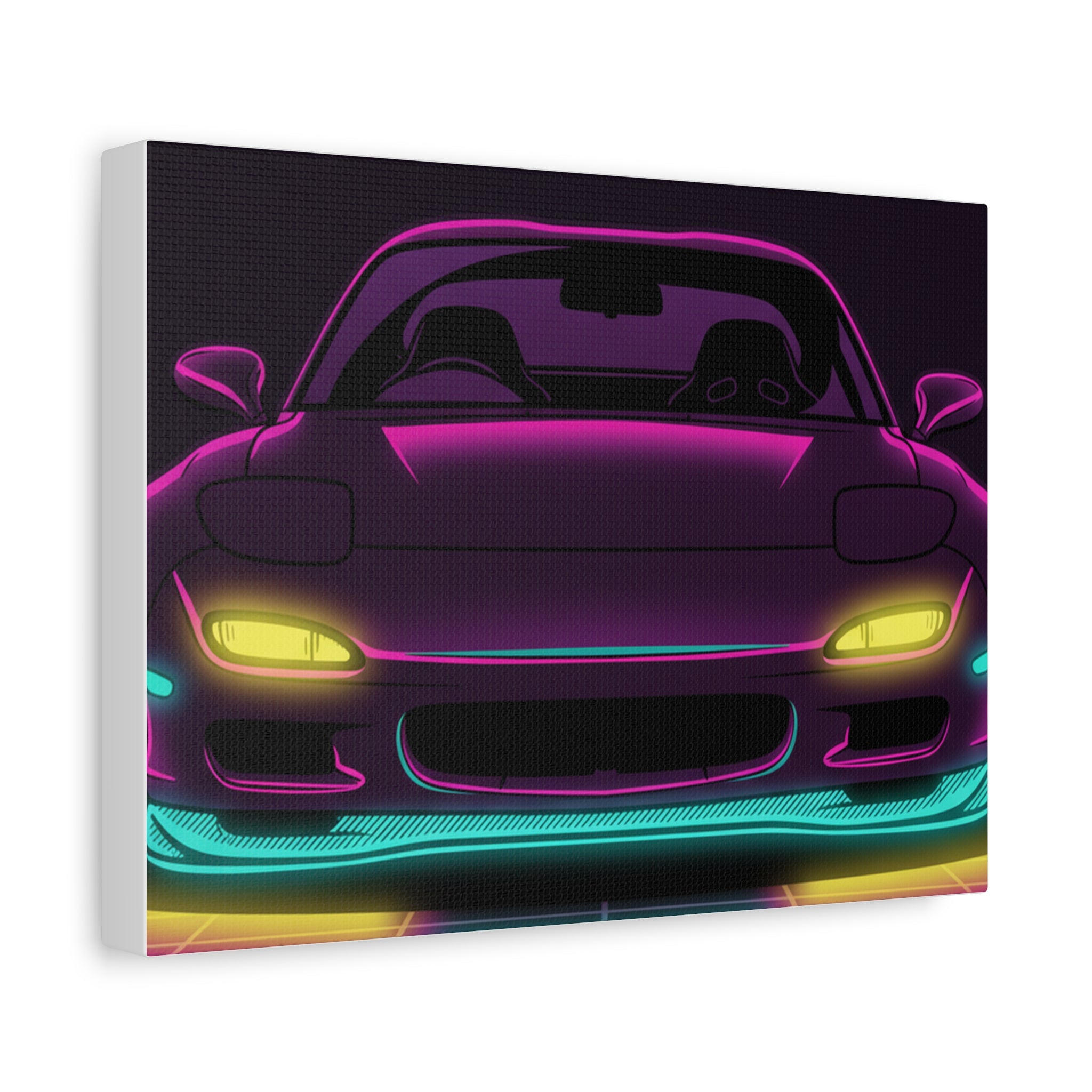 Mazda RX-7 FD Neon Synthwave Canvas Wall Art