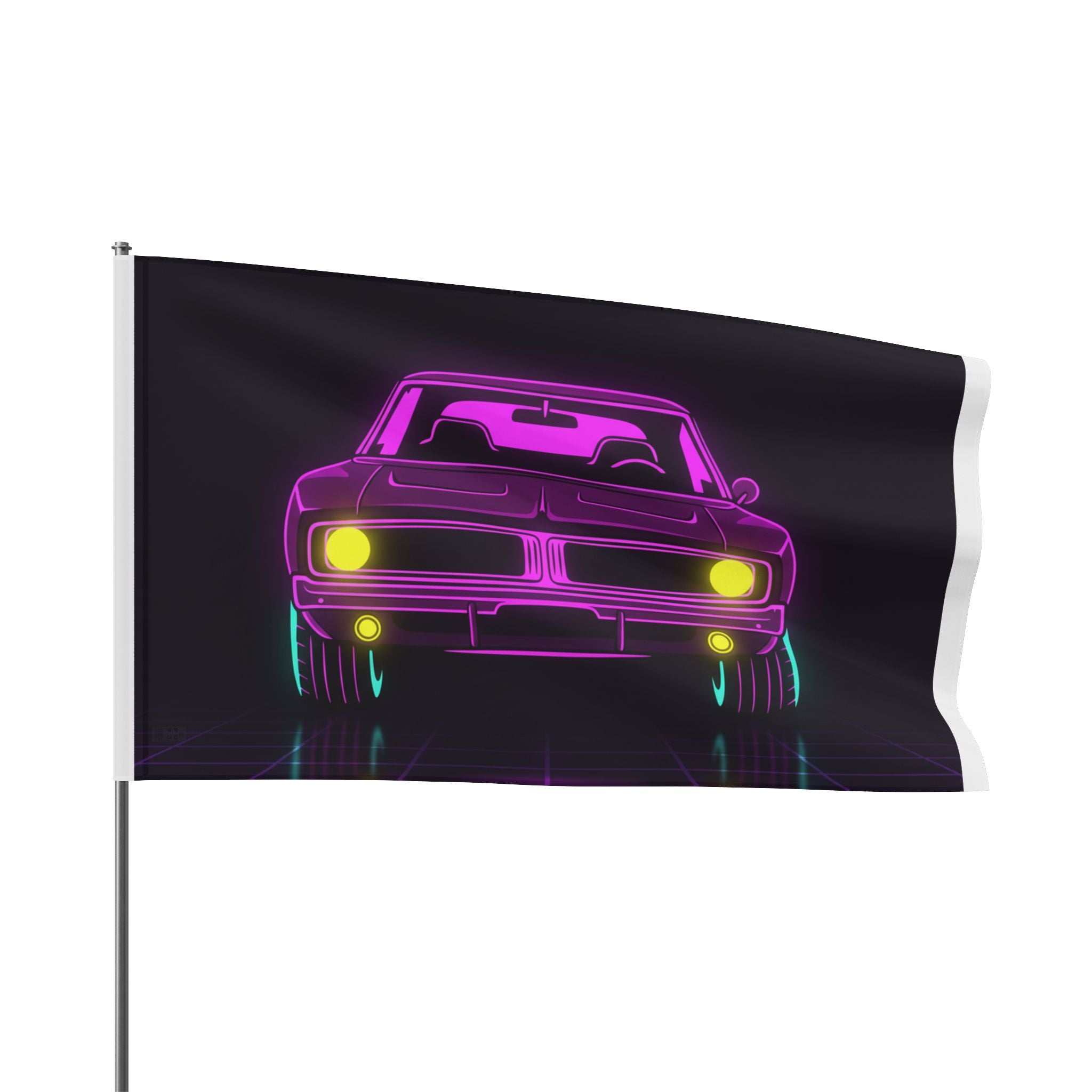 Dodge Charger R/T (1968-70) Resto-Mod Neon Synthwave Garage Flag