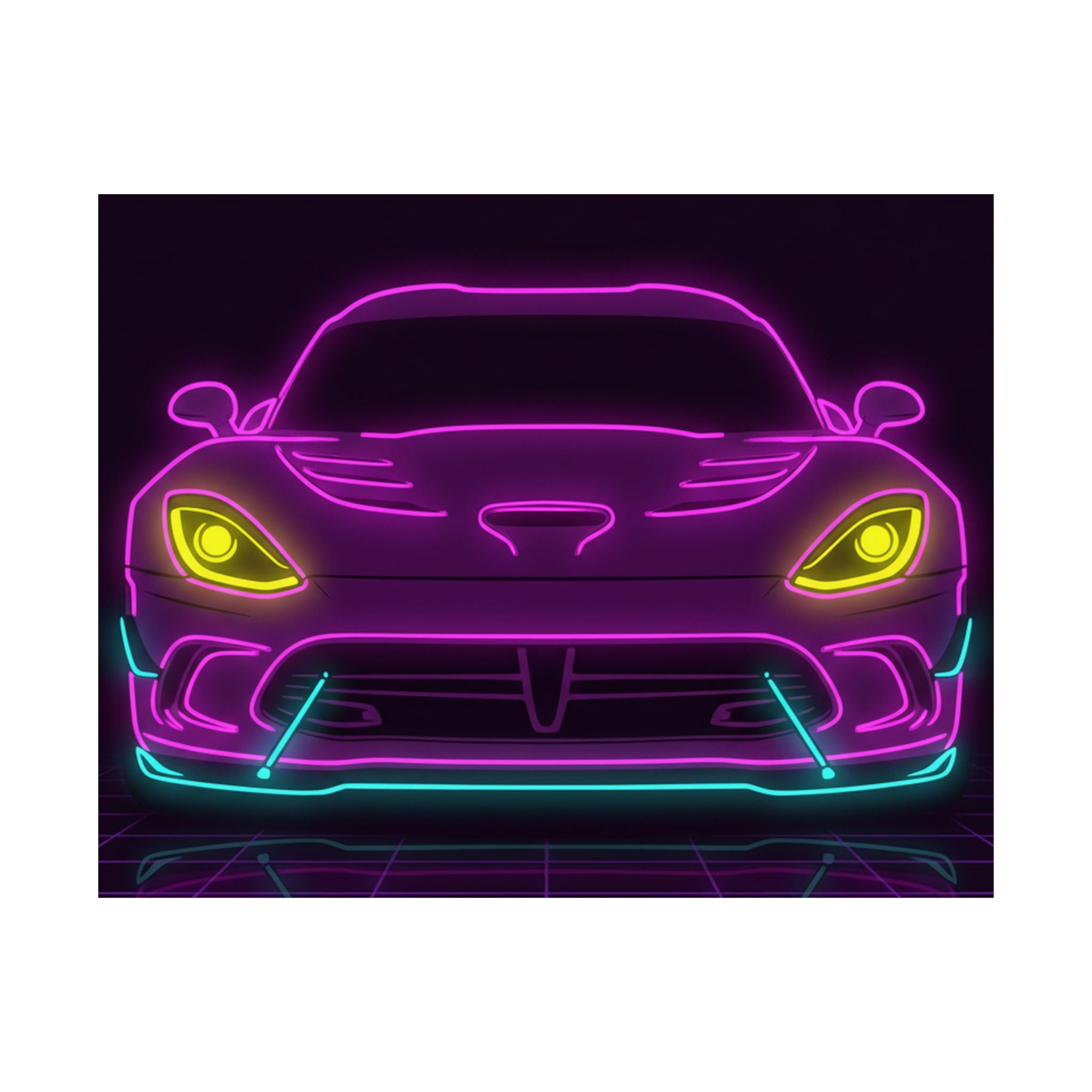 Dodge Viper (1992-17) Neon Synthwave Poster