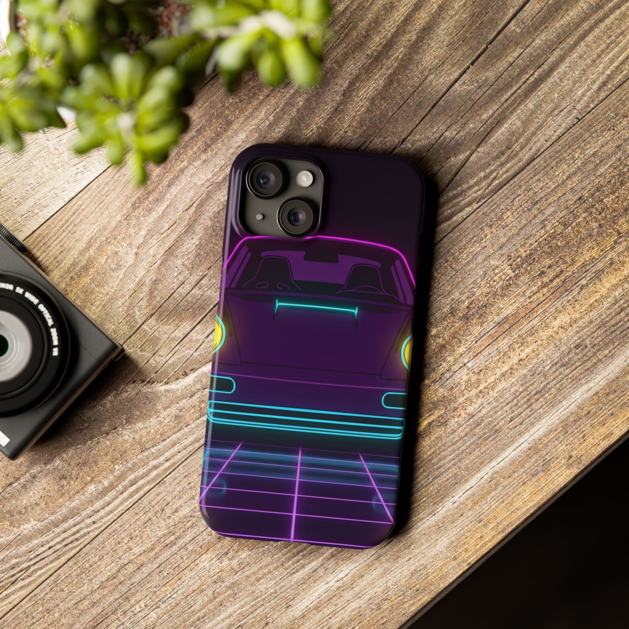 Porsche 964 Singer Neon Synthwave Phone Case