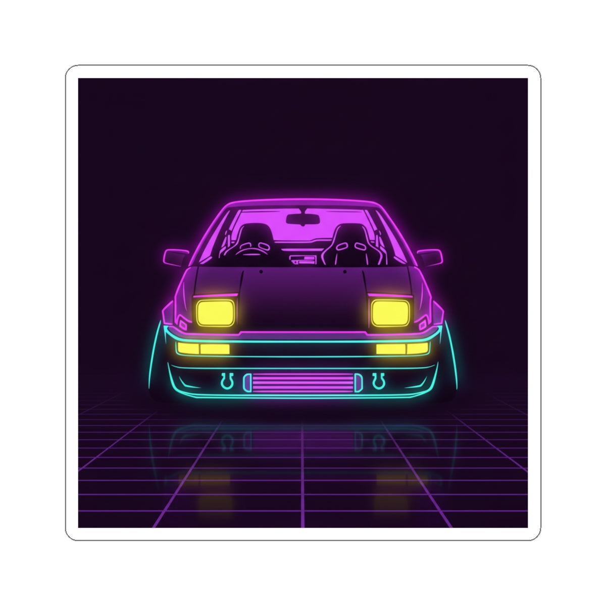 Toyota AE86 (1983-87) Neon Synthwave Sticker